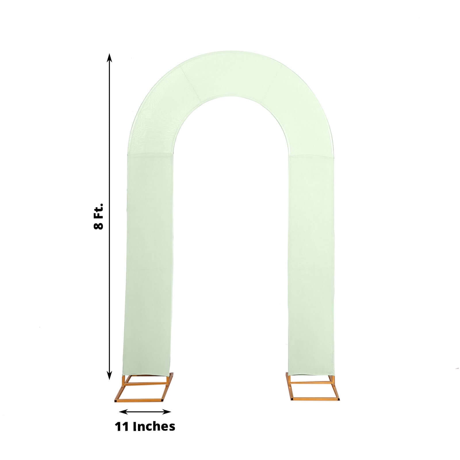 Premium 8ft Sage Green Spandex U-Shaped Wedding Arch Cover - Perfect for Events