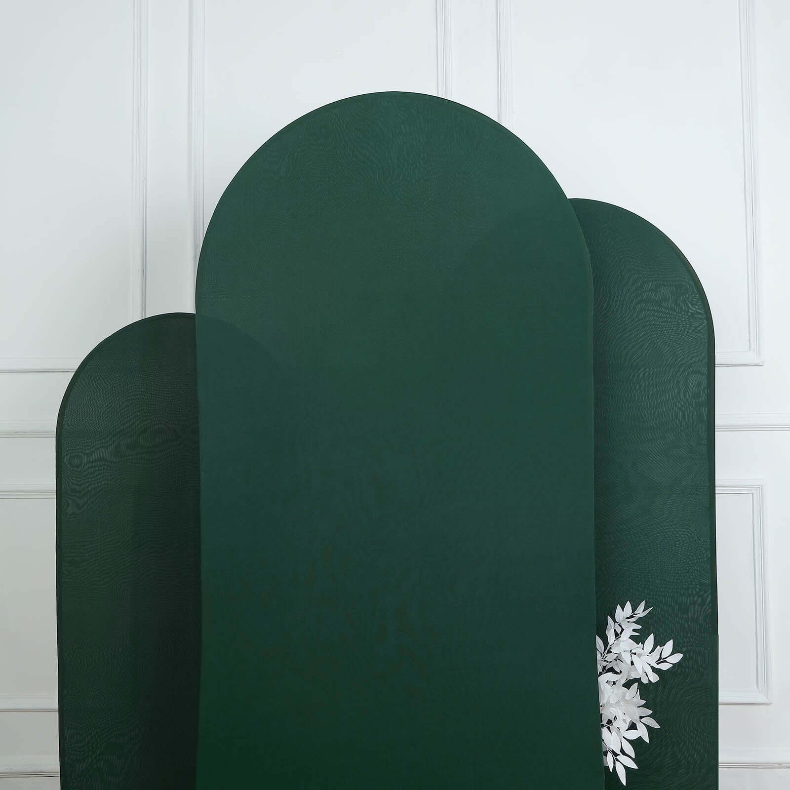 7ft Double - sided Matte Hunter Emerald Green Spandex Fitted Cover for Round Top Wedding Arch
