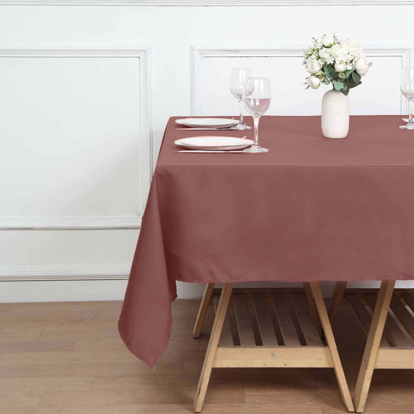 100% Polyester Cinnamon Rose 70x70 Square Tablecloth - Stain & Wrinkle Resistant