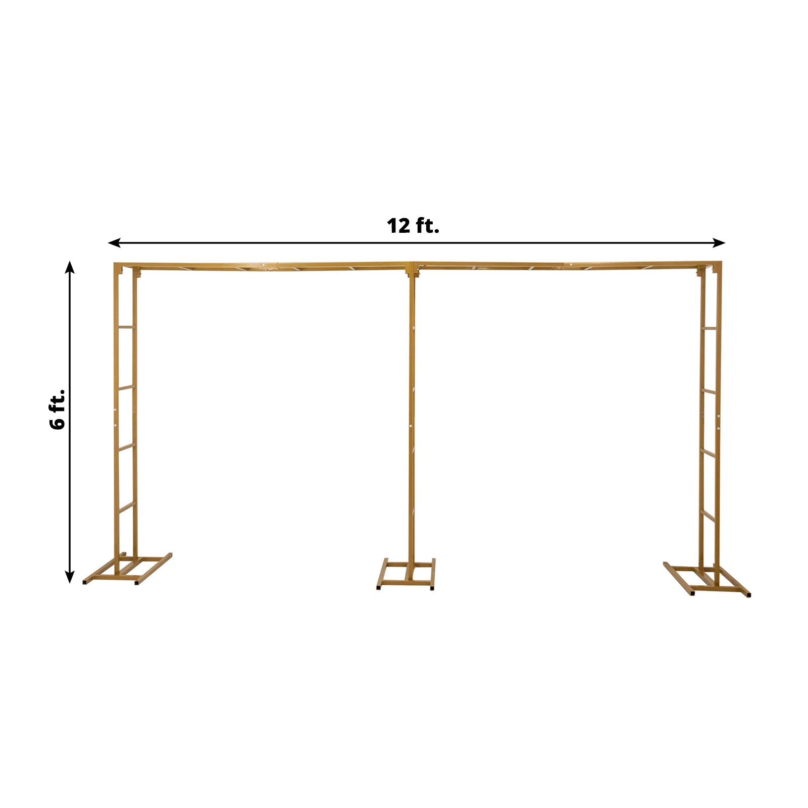 Hot Sale! 6ft x 12ft Freestanding Gold Rectangular Arbor Backdrop Stand for Party Decor