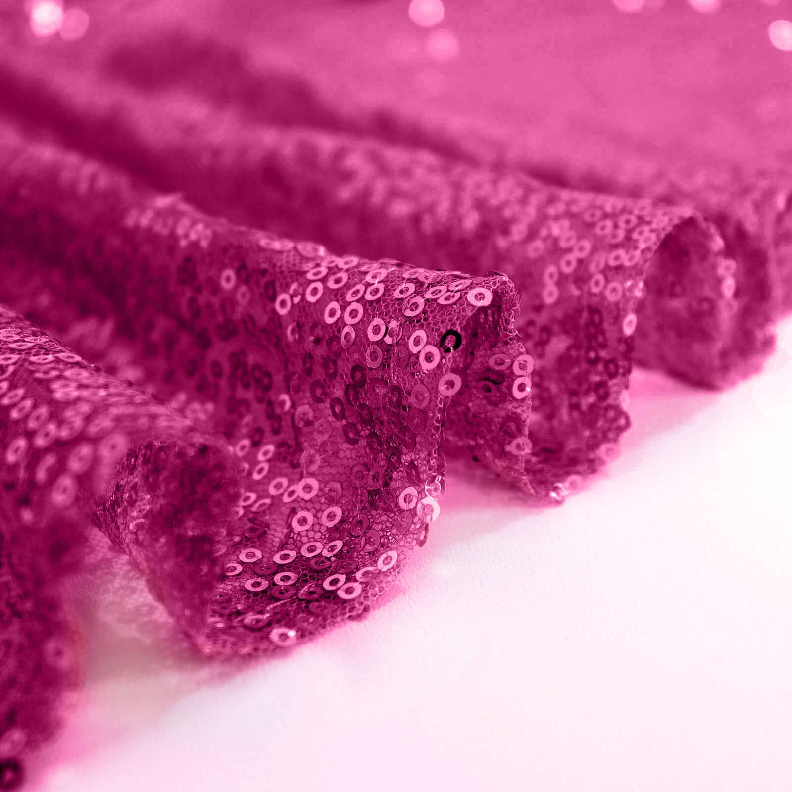 Hot Deal! Fuchsia Seamless Glittering 120' Round Sequin Tablecloth