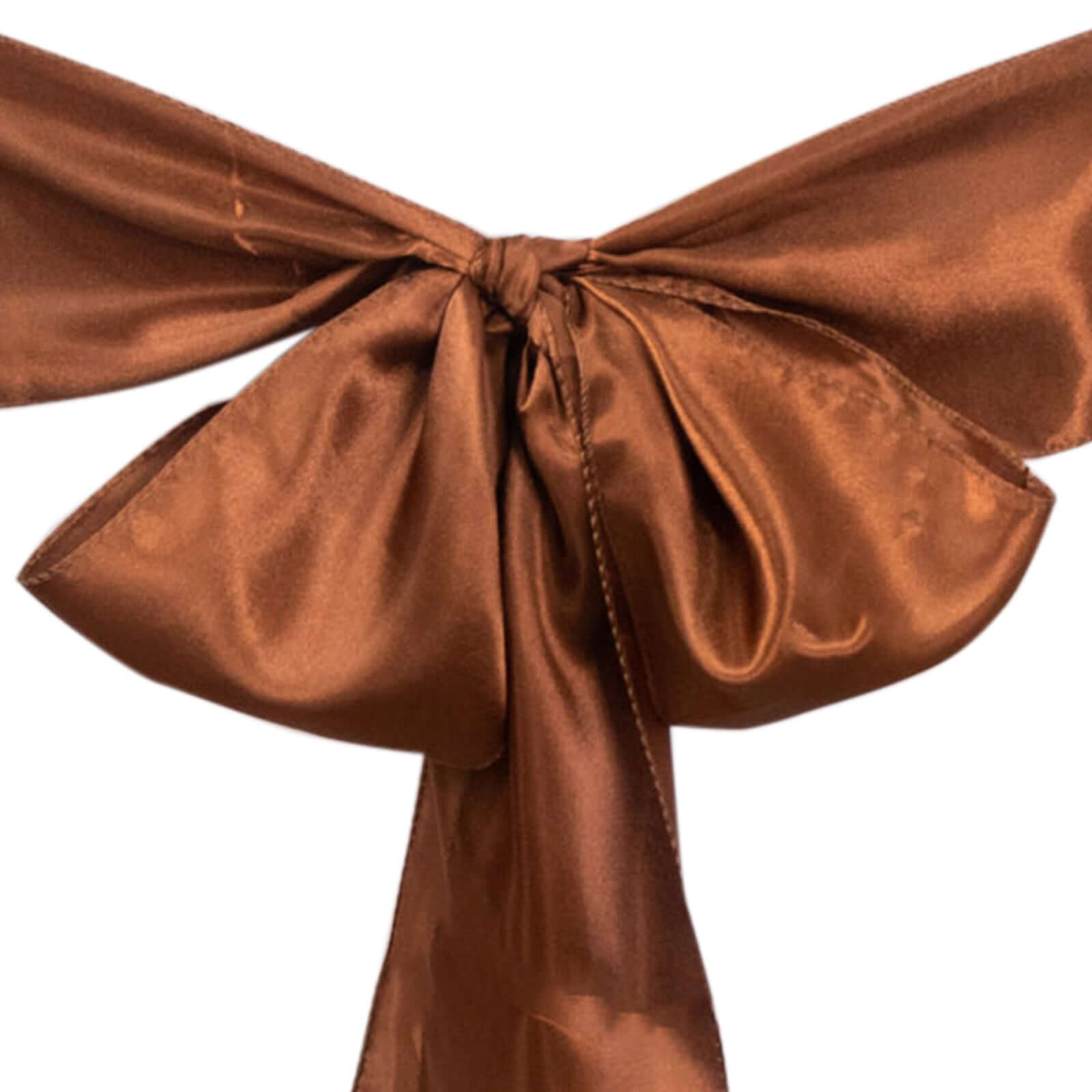 Hot Sale! 5-Piece Set of Cinnamon Brown Satin Chair Sashes with Shiny Finish (6x106)