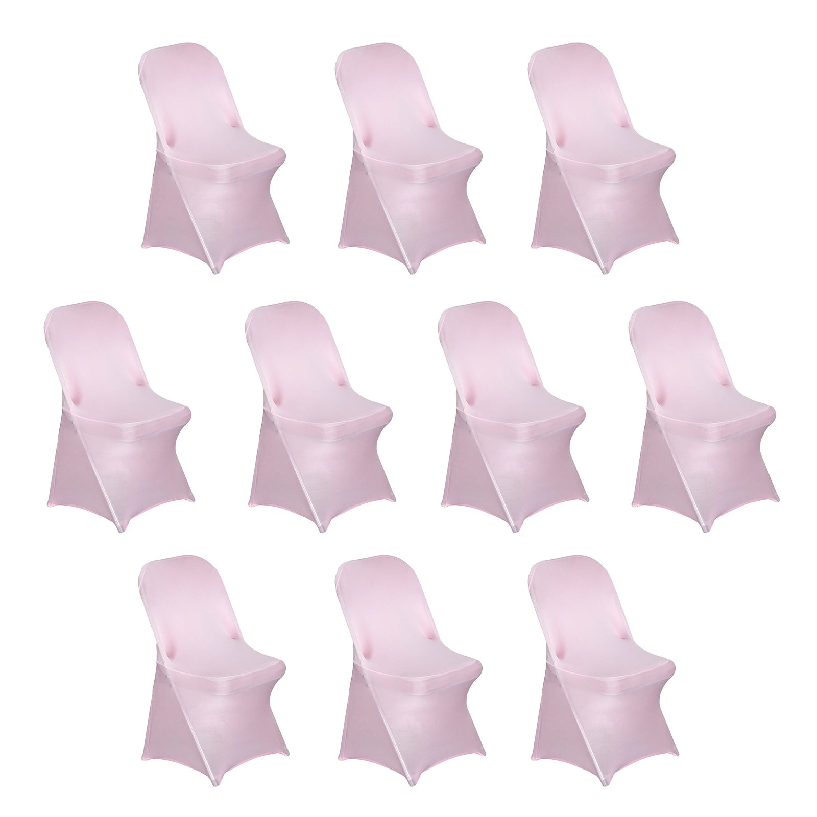 Hot Deal! 10-Pack Pink Stretch Spandex Chair Covers for Folding Chairs - 160GSM Durable Slipcovers