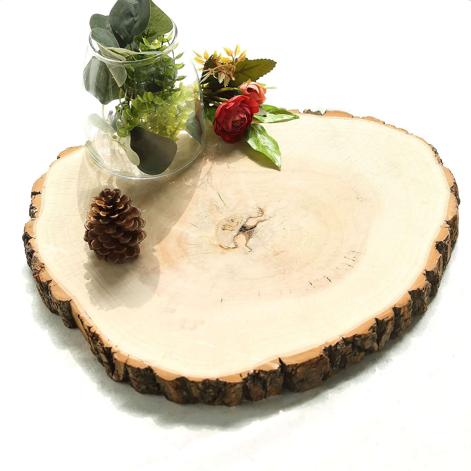 Hot! Polished Rustic Poplar Wood Round Slices for Wedding & Event Decor, 18 Dia