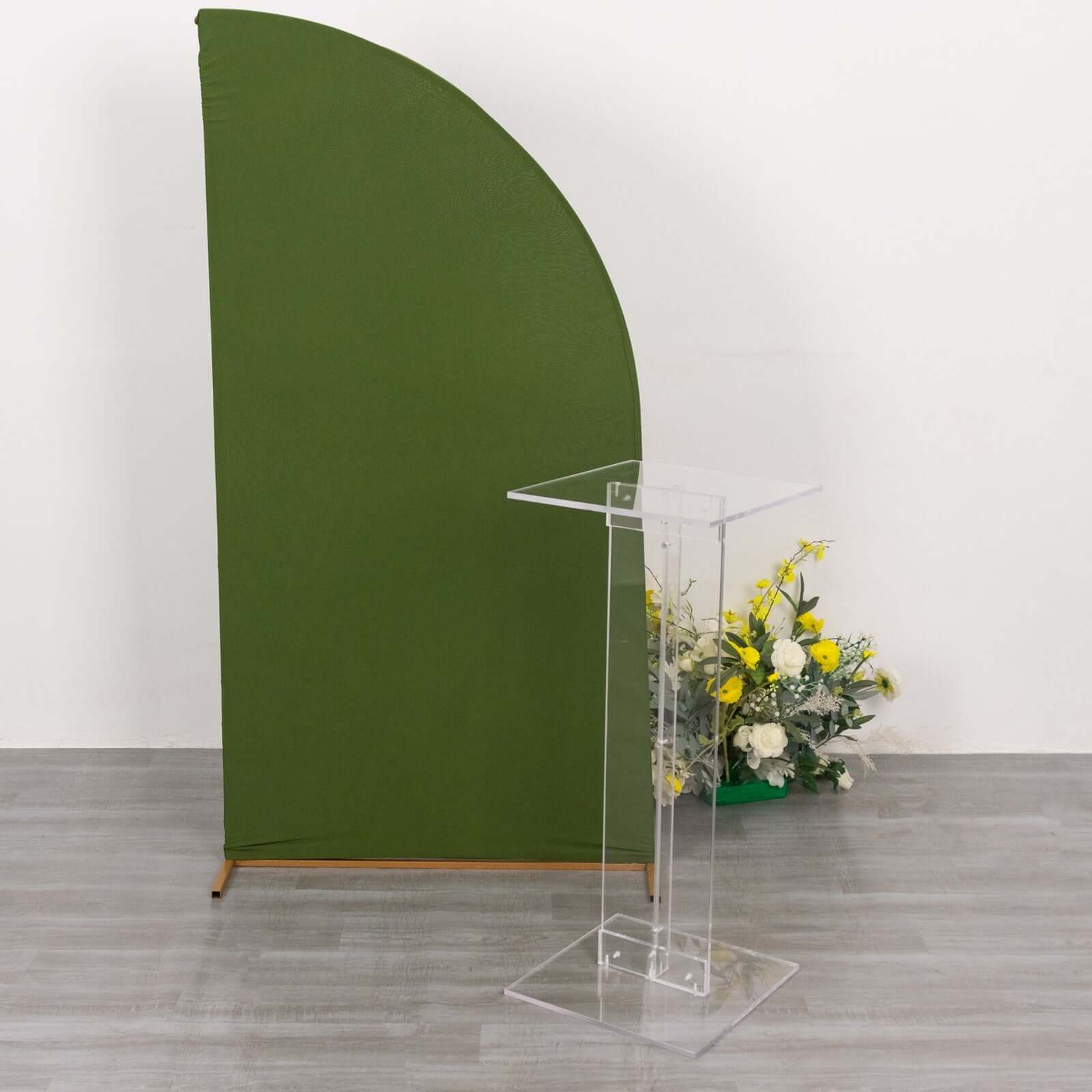 Clear Acrylic Flower Pedestal Display Stand with Square Bases - 10mm Thick, 32" Tall
