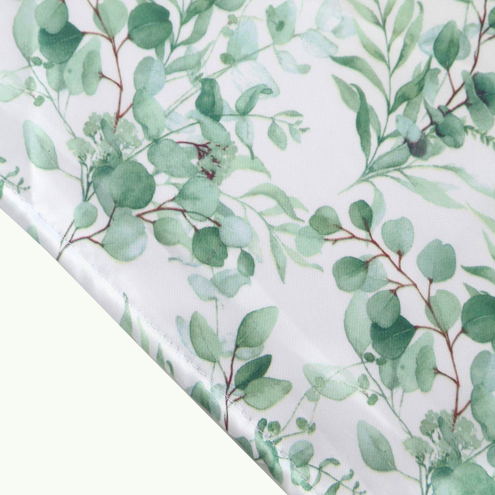 Hot! Set of 3 Satin Wedding Arch Covers with Eucalyptus Leaves Print - 5ft, 6ft, 7ft