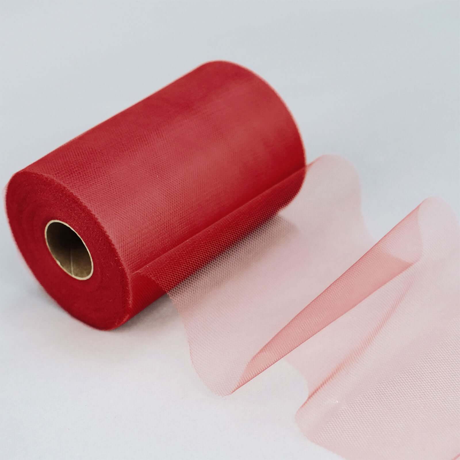 Hot! 6' x 100 Yards Red Tulle Fabric Bolt for Crafts