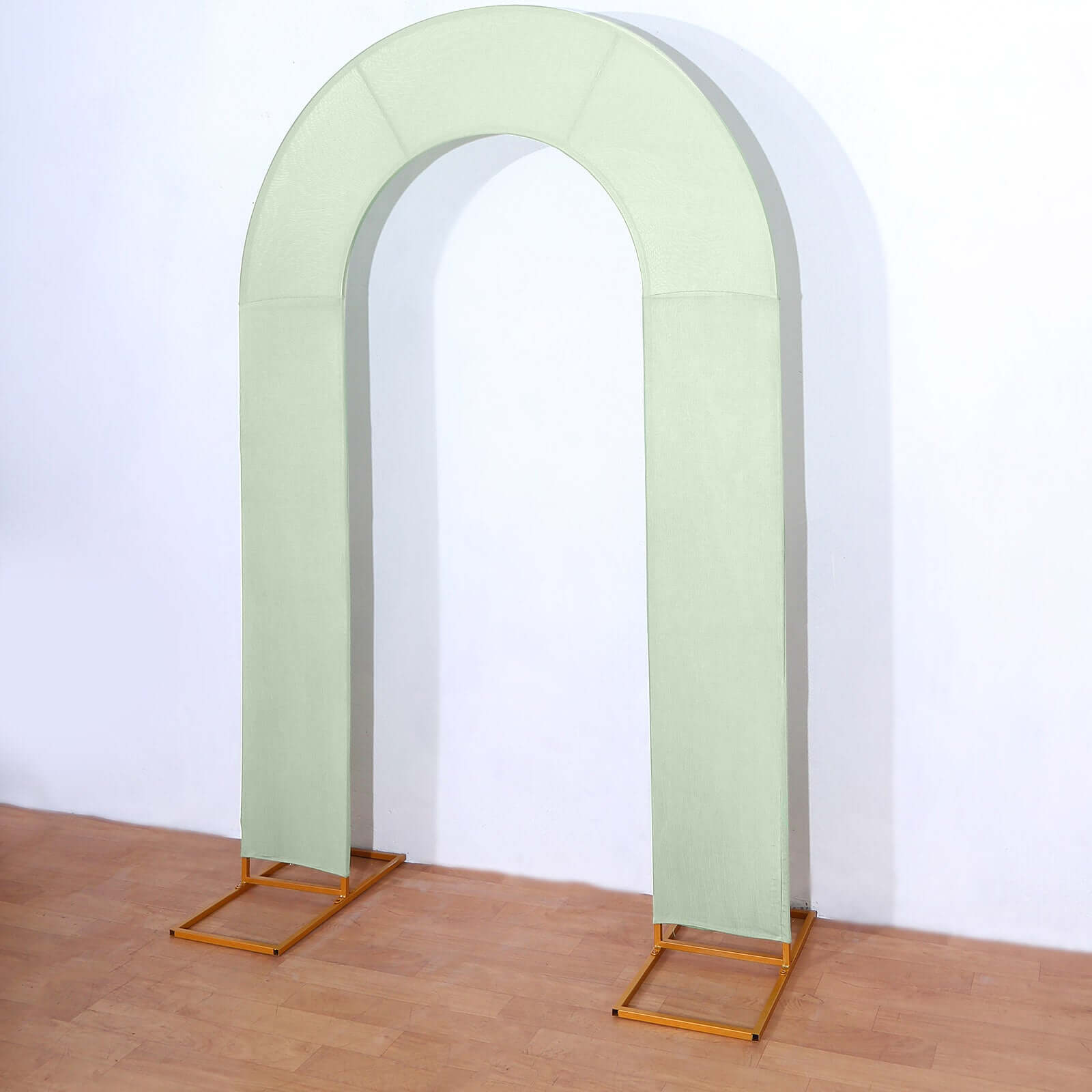 Premium 8ft Sage Green Spandex U-Shaped Wedding Arch Cover - Perfect for Events
