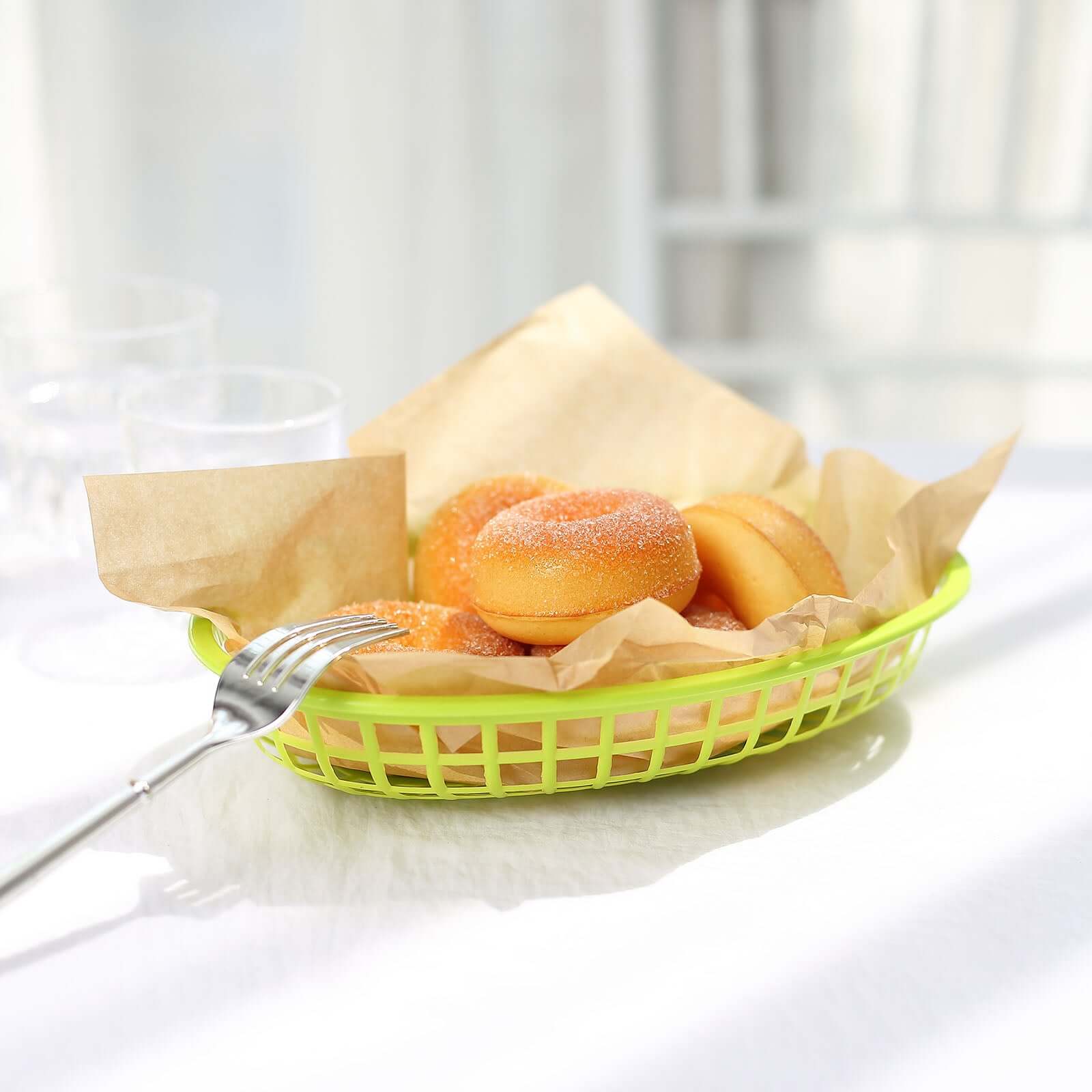 50-Pack Natural Brown Square Wax Paper Basket Liners - Ideal for Food Wrapping