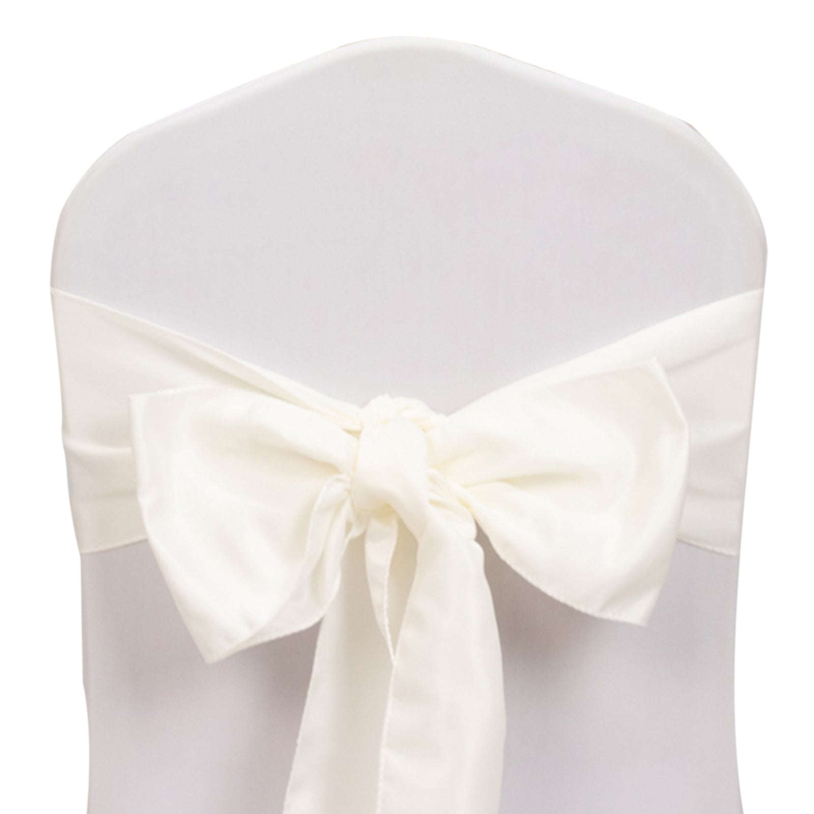 Ivory 6x106 Lamour Satin Chair Sashes - Set of 5, Stylish Reusable Decor