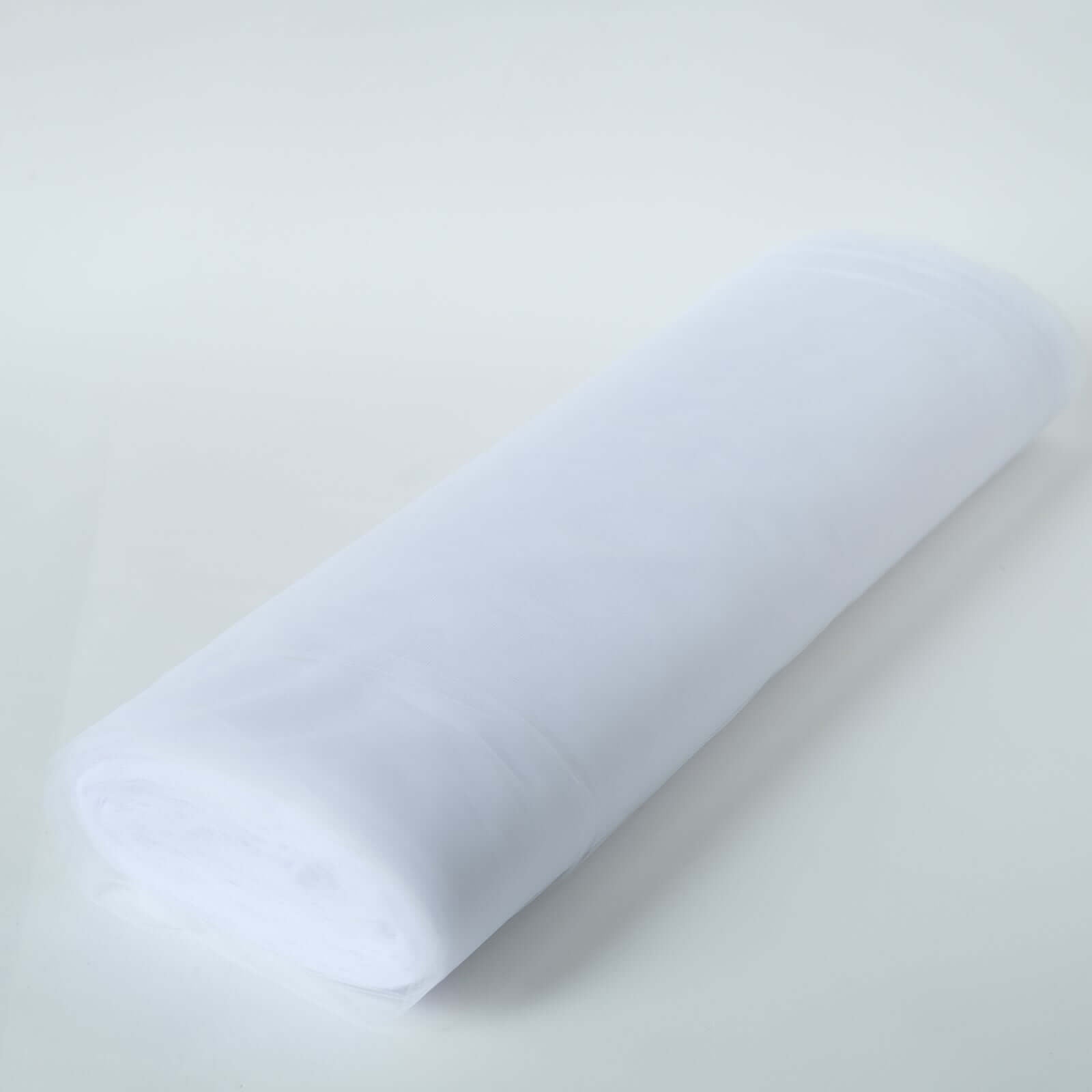 50 Yards 108-Inch Wide White Nylon Tulle Fabric Bolt for DIY Crafts