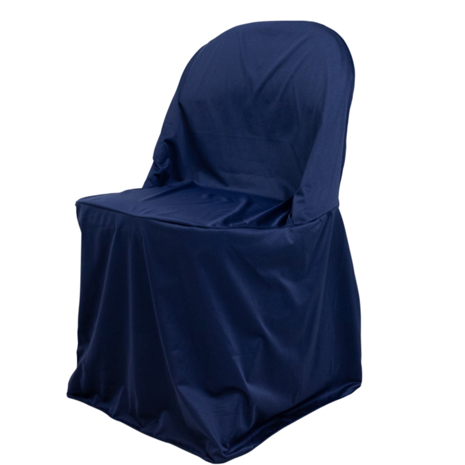 Navy Blue Premium Scuba Polyester Wrinkle-Free & Durable Stretch Folding Chair Cover