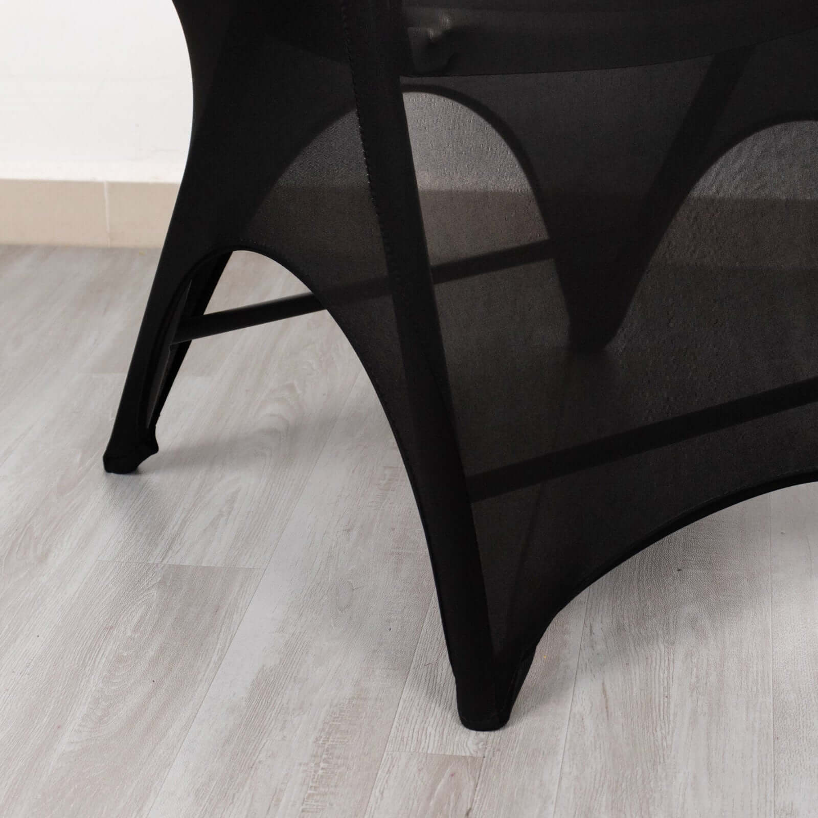 Black Premium Stretch Spandex Slipcover for Folding Chairs - 3-Way Open Arch, 160GSM with Reinforced Foot Pockets