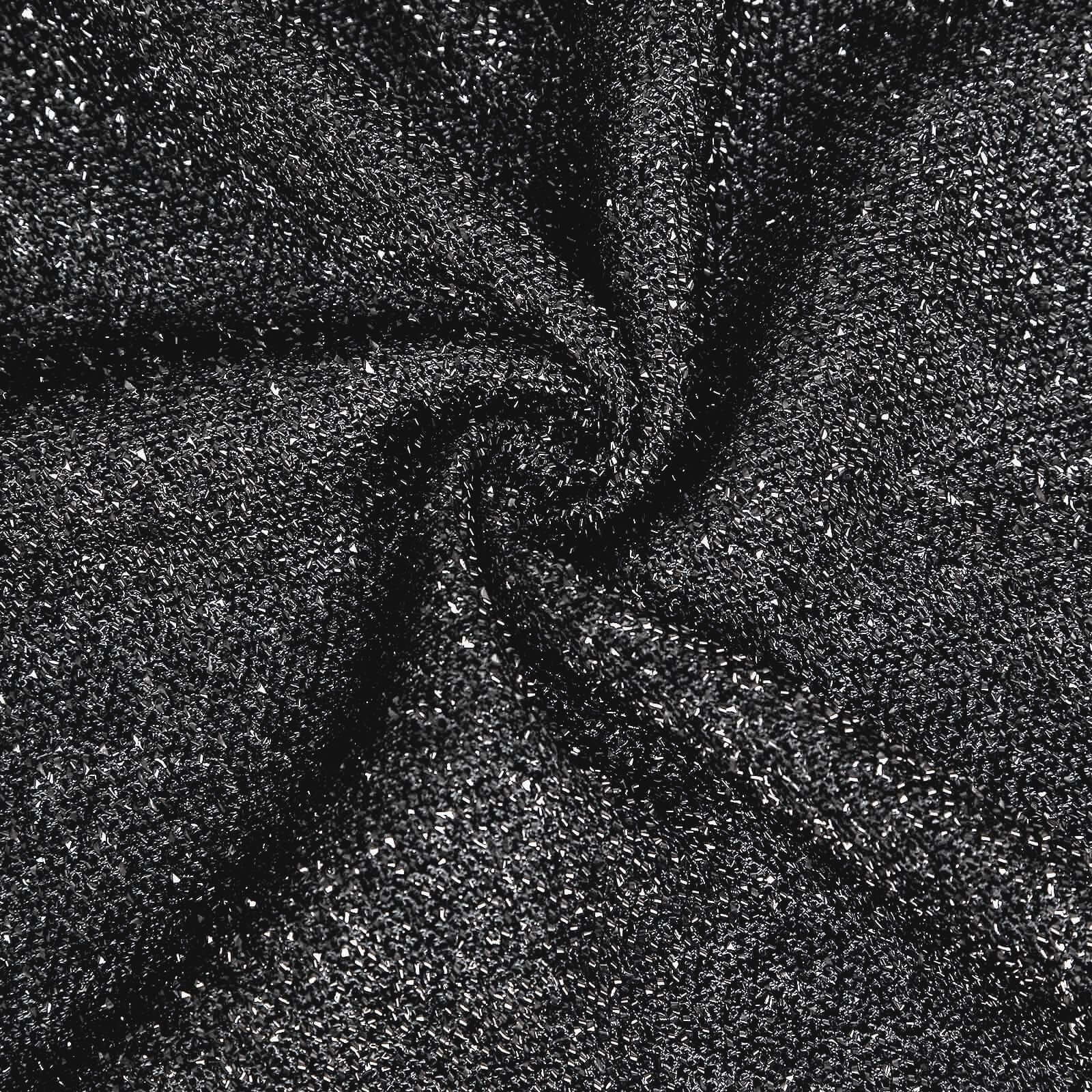 7ft Black Shimmer Tinsel Spandex Cover for Fitted Round - Top Wedding Arch Stand