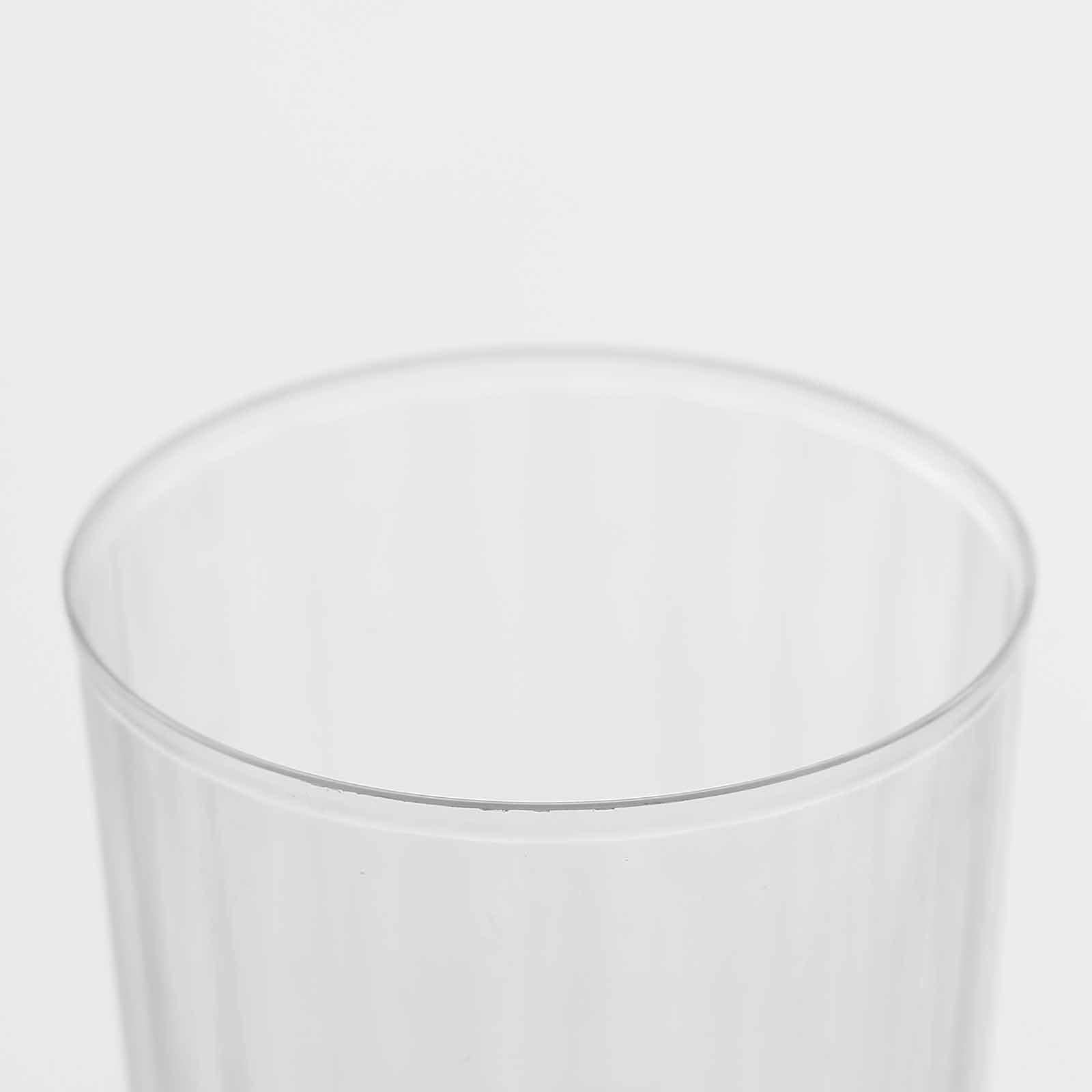 12-Piece Set of Clear Short Stem Plastic Wine Glasses - 8oz Durable Disposable Drinkware