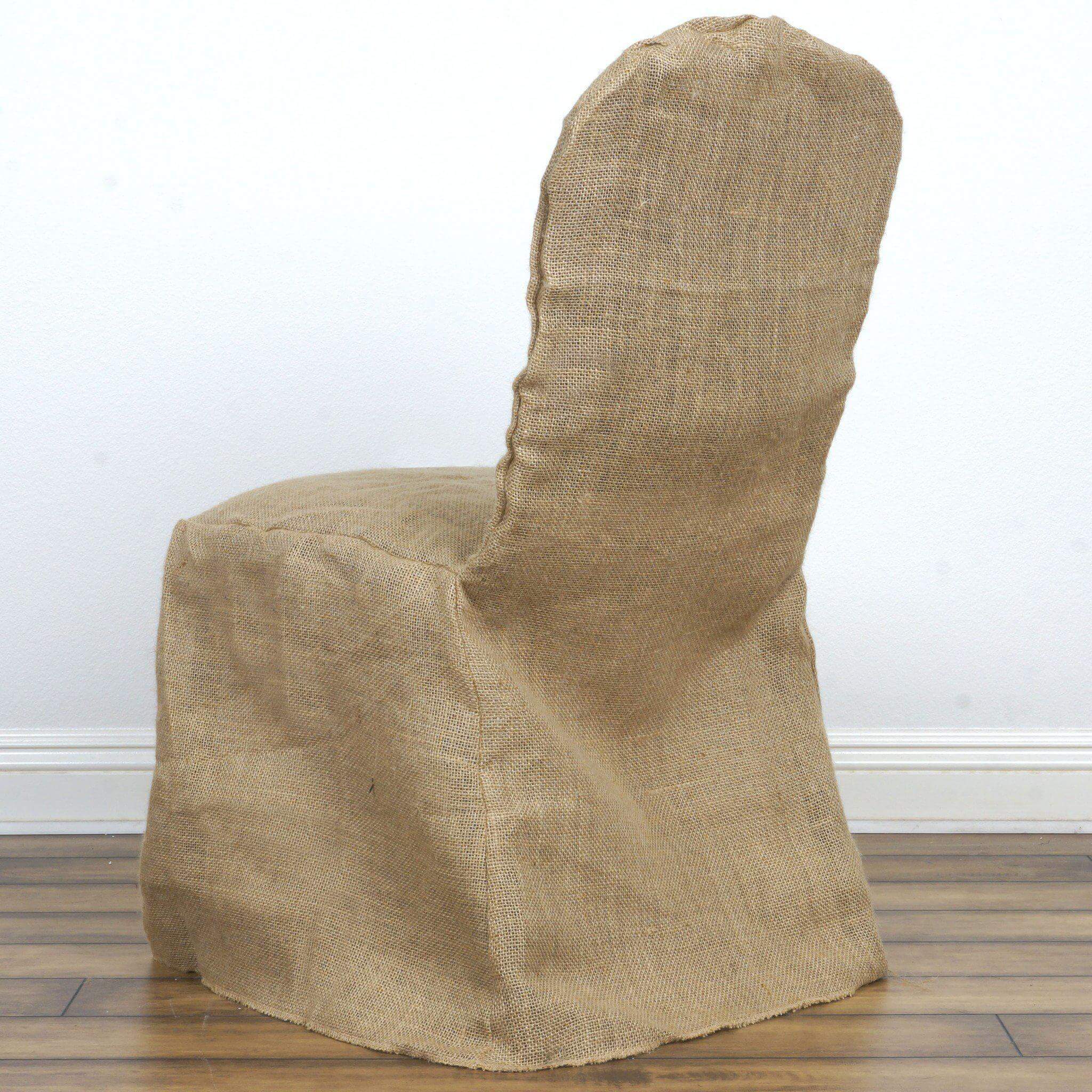 100% Natural Jute Burlap Chair Cover - Perfect for Rustic Wedding Banquets