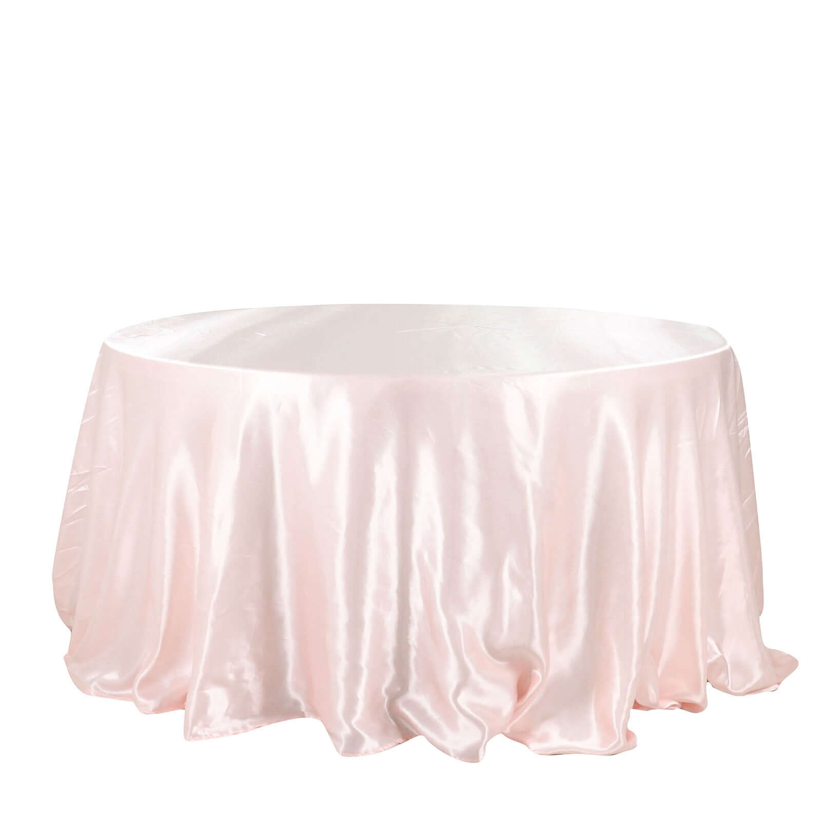 Blush Satin 132-Inch Round Seamless Stylish Tablecloth