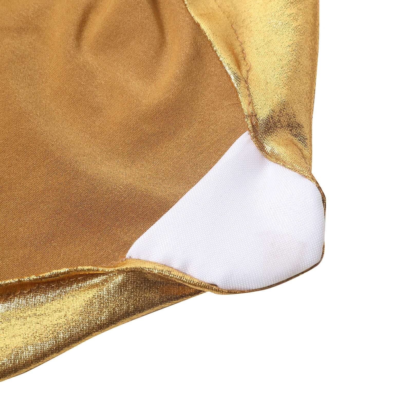 Premium Glittering Metallic Gold Spandex Banquet Chair Cover - Ideal for Special Events