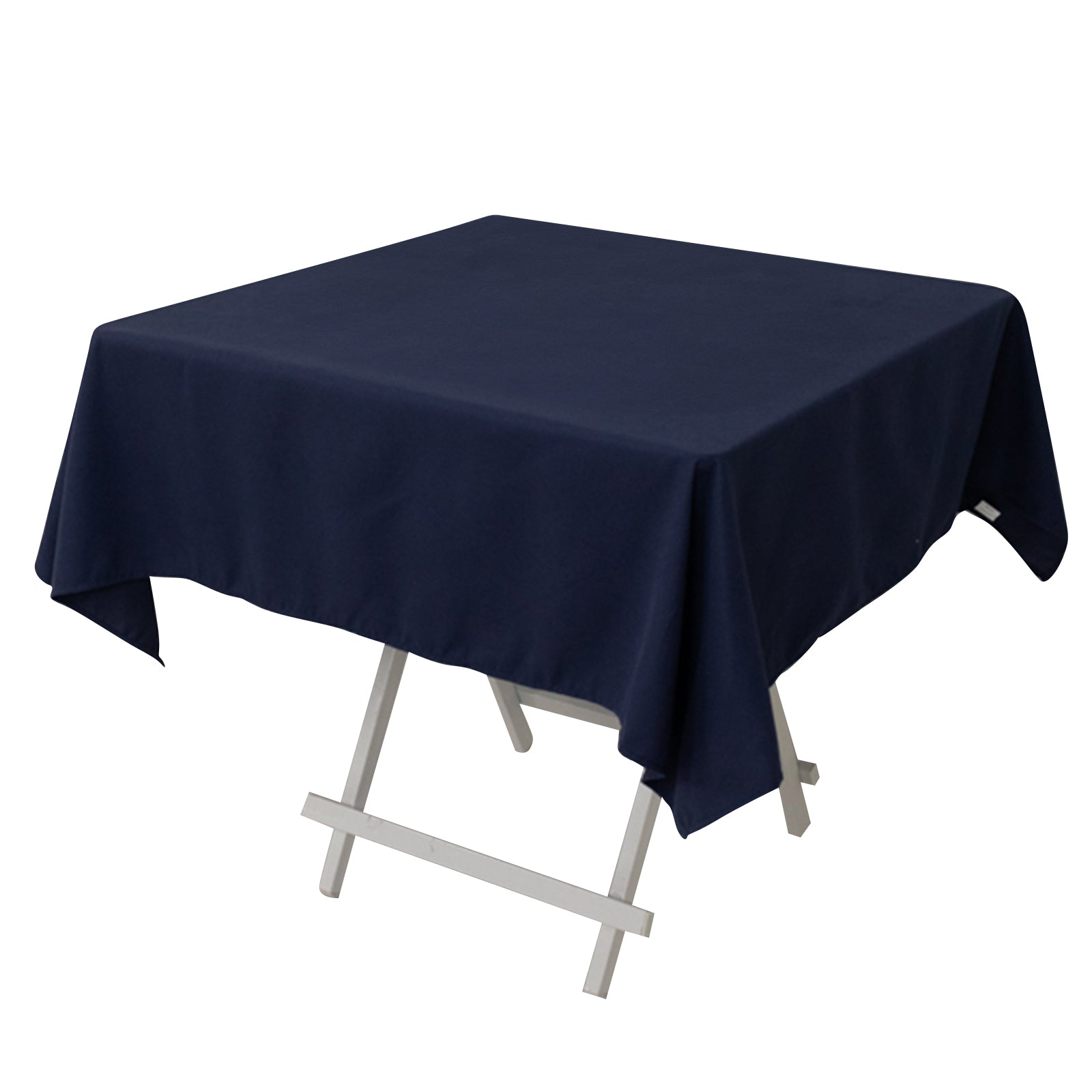 Hot Deal! Wrinkle-Resistant Navy Blue Cotton Blend 54x54 Square Tablecloth for Various Occasions