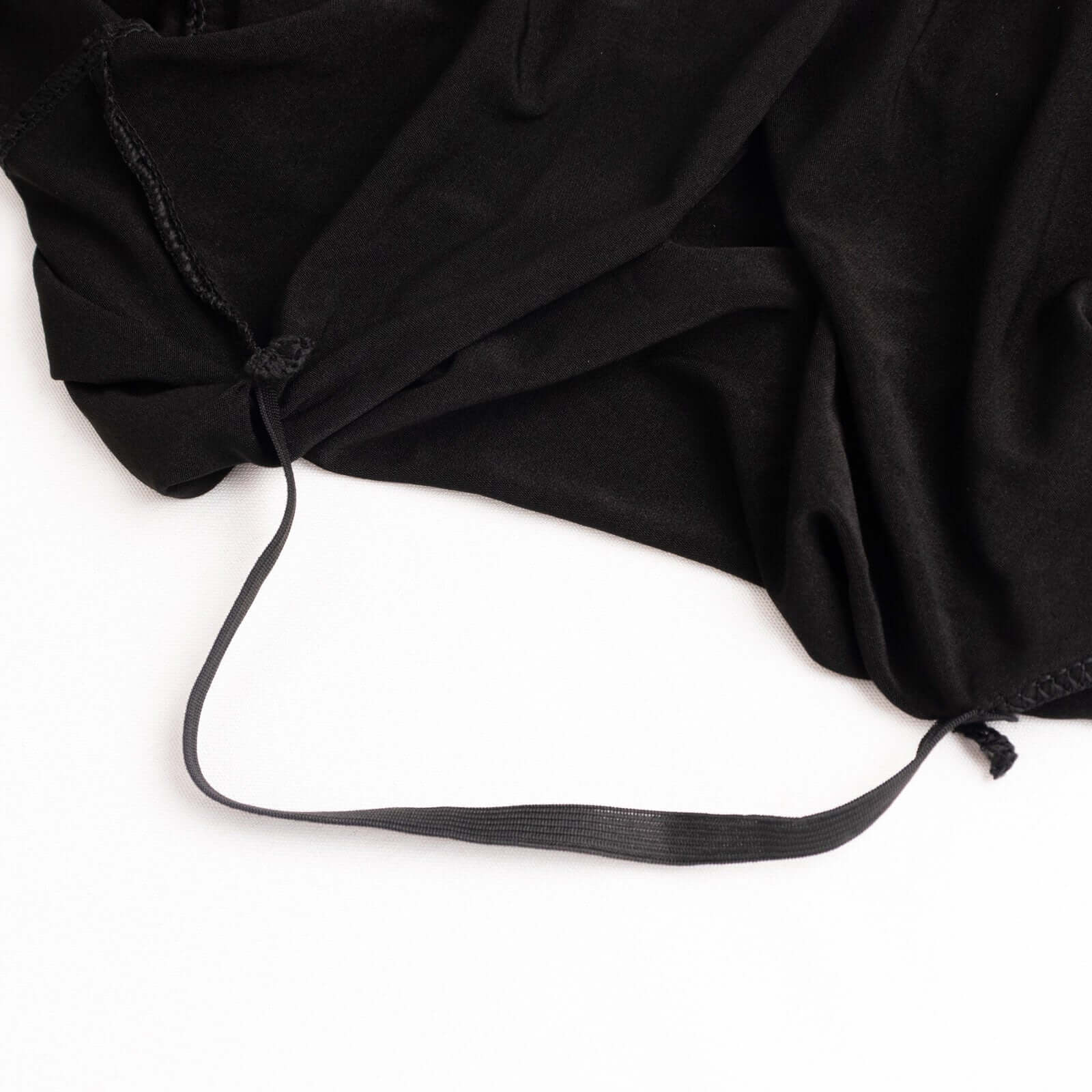 Black Premium Stretch Spandex Slipcover for Folding Chairs - 3-Way Open Arch, 160GSM with Reinforced Foot Pockets