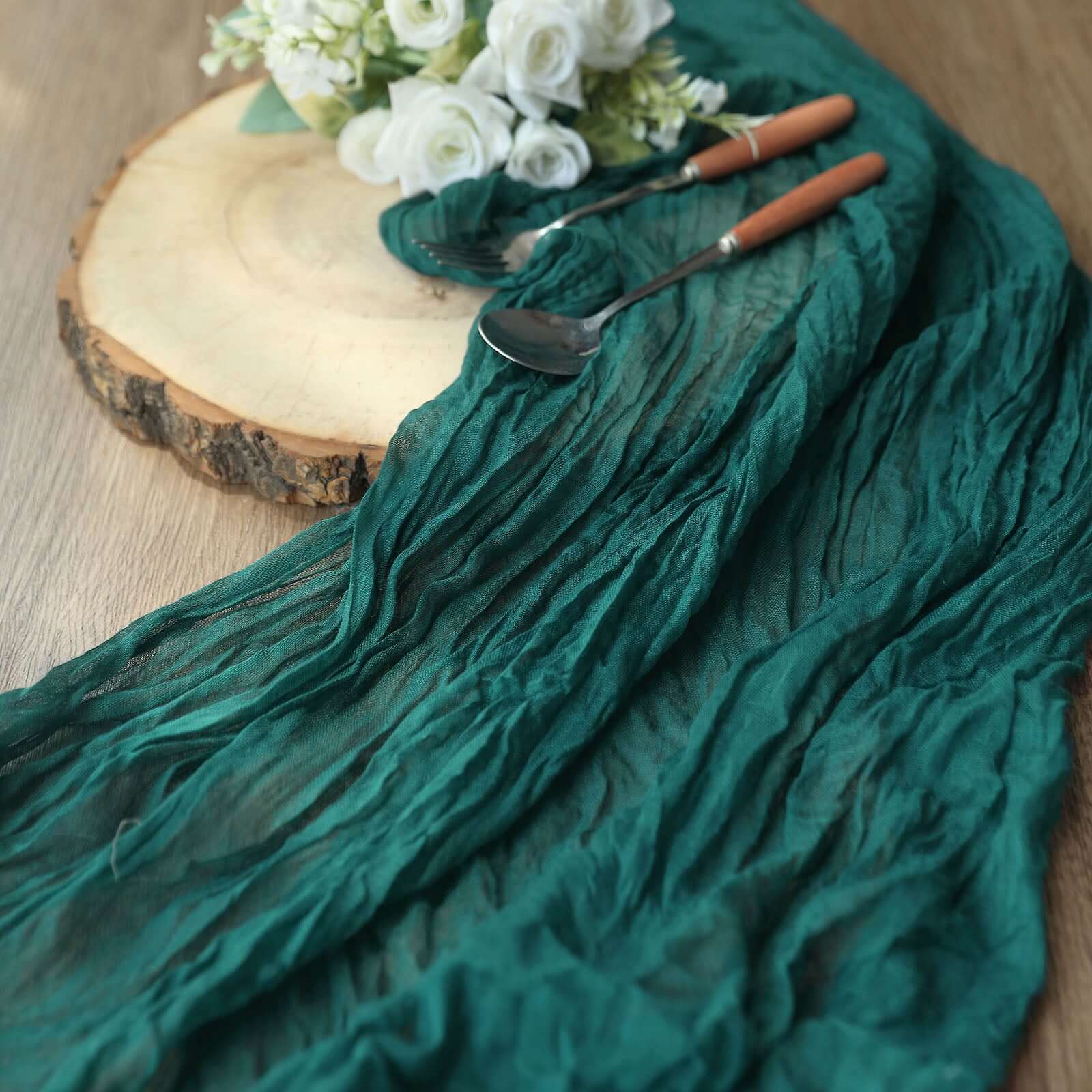 Hot Sale! 10ft Peacock Teal Gauze Cheesecloth Table Runner - Rustic Boho Style