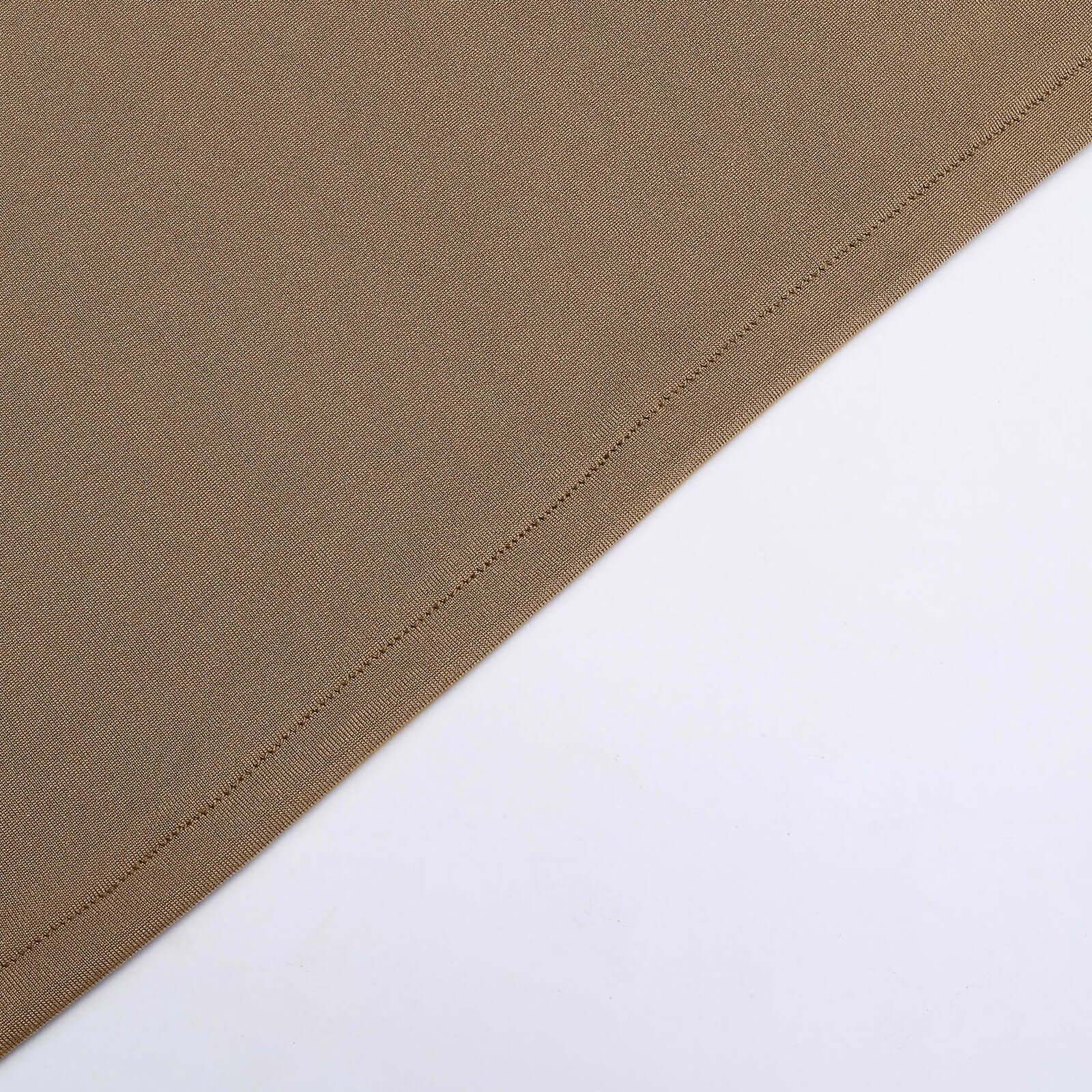 6ft Double-Sided Matte Taupe Spandex Fitted Cover for Round Top Wedding Arch Stand