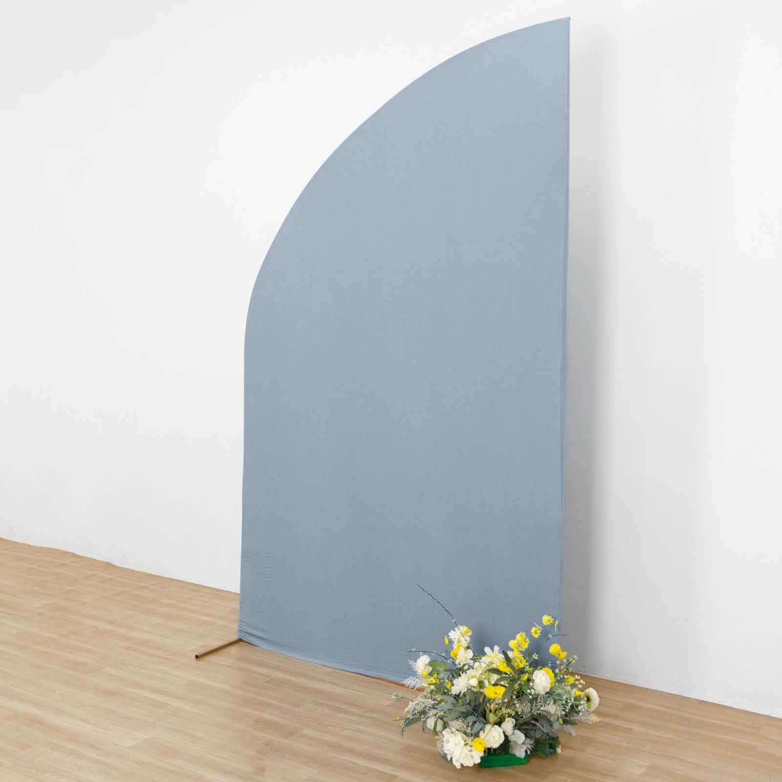 8ft Dusty Blue Spandex Wedding Arch Cover - Ideal for Half Moon Stand