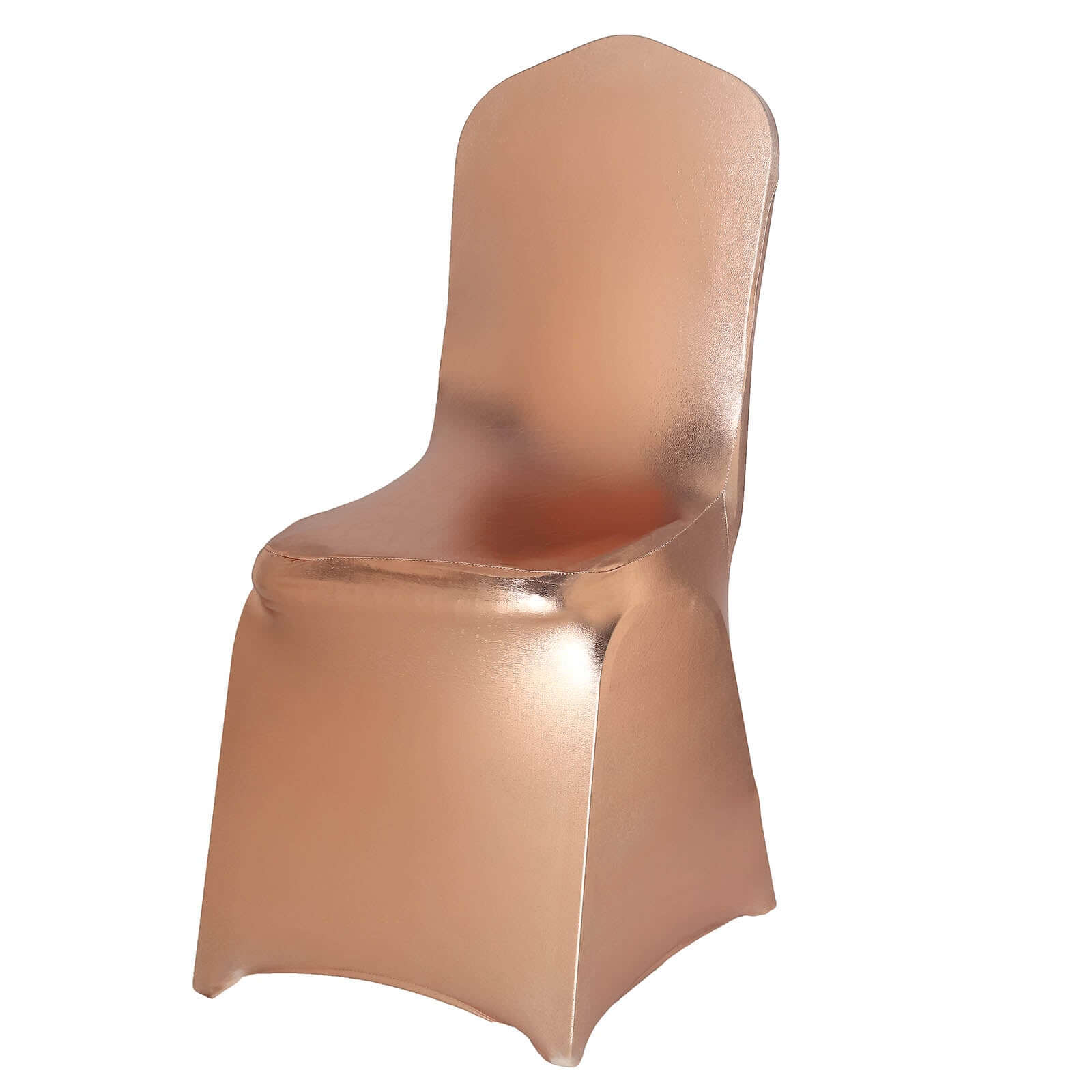 Metallic Rose Gold Glittering Spandex Fitted Slipcover for Banquet Chairs