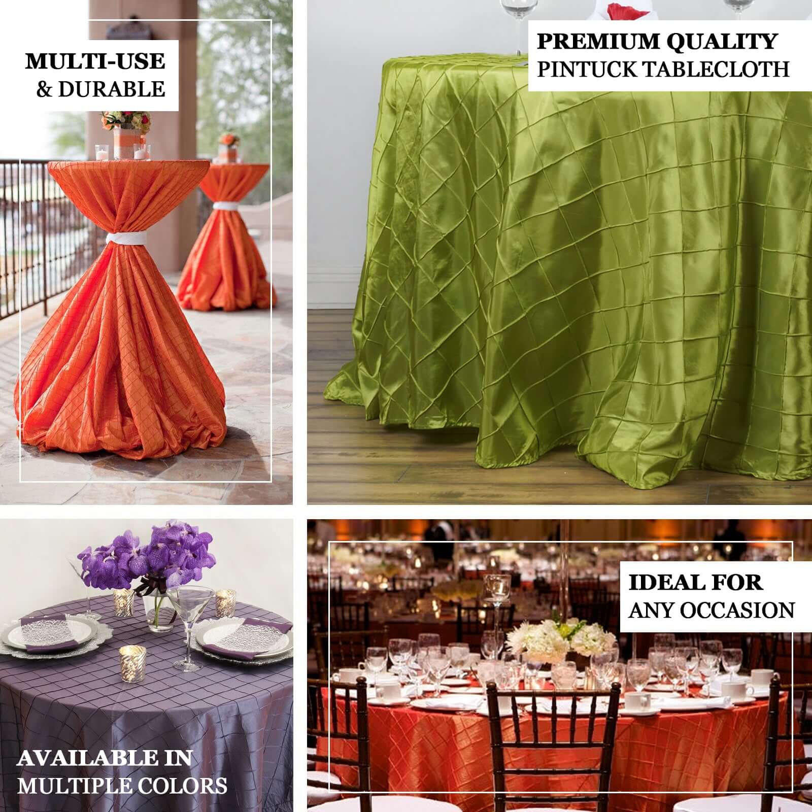 Gold Taffeta Pintuck 120-Inch Round Tablecloth for Elegant Upscale Events
