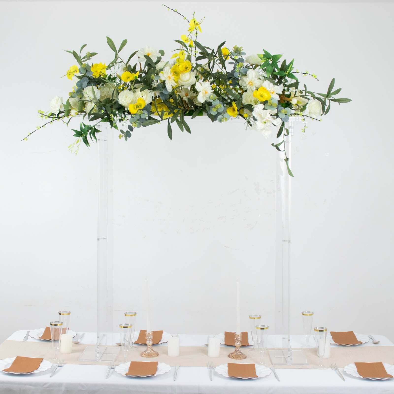 Hot Sale! Clear Acrylic Rectangular Flower Stand - Ideal Decorative Table Centerpiece for Events