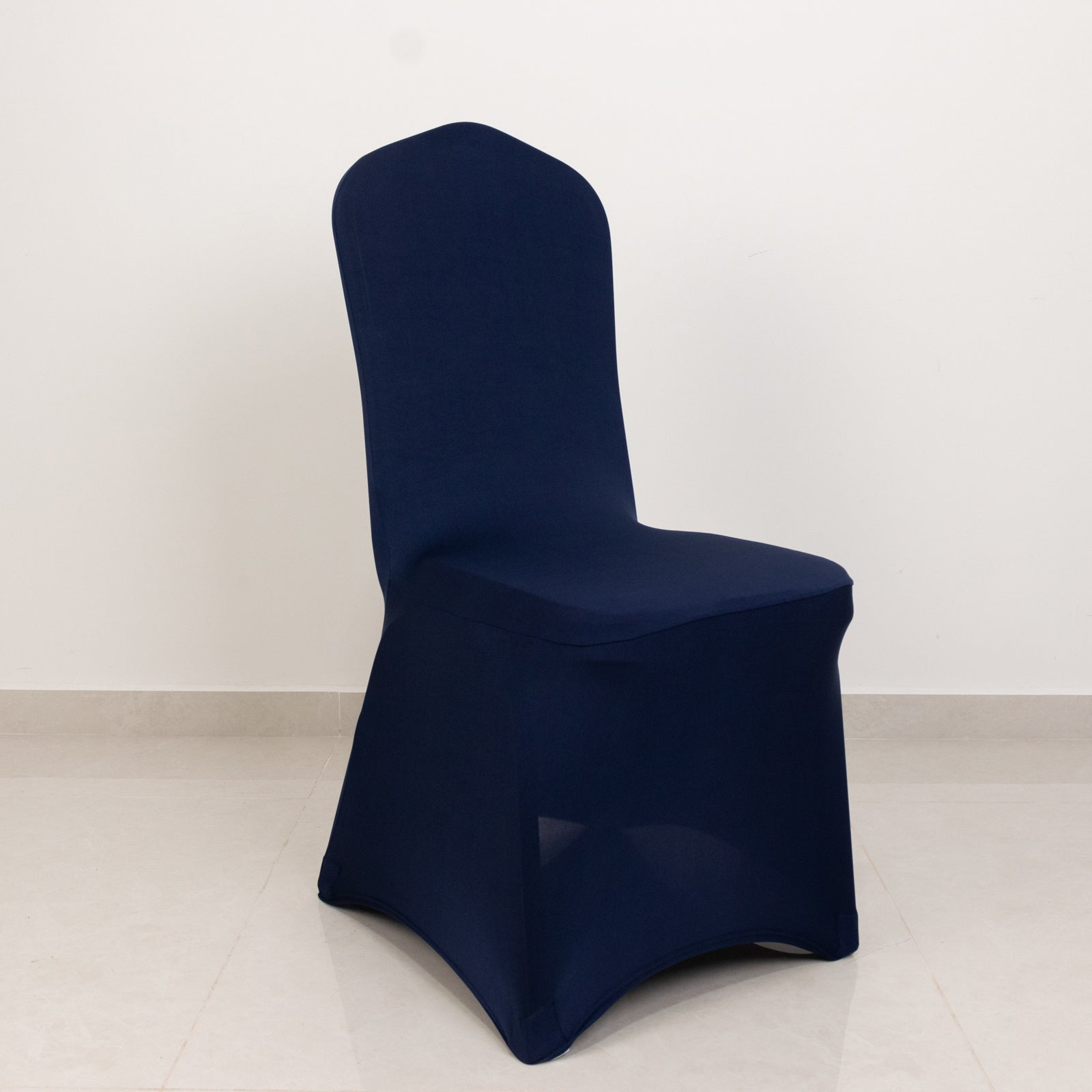 Hot Deal! Navy Blue Premium 220GSM Spandex Stretch Chair Cover with Foot Pockets for Banquet Chairs