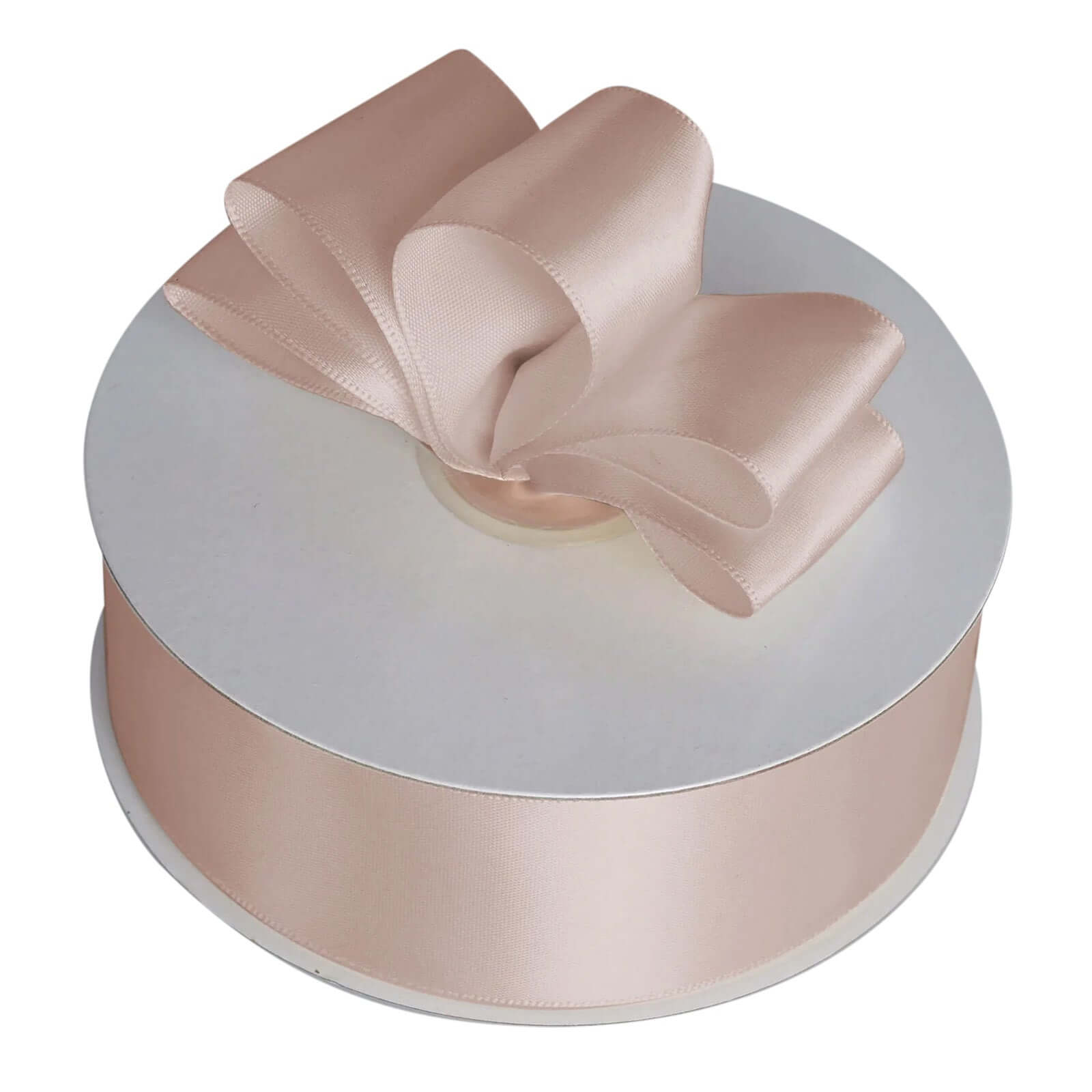 50 Yards 1.5-Inch Nude High-Quality Single-Face Decorative Polyester Satin Ribbon