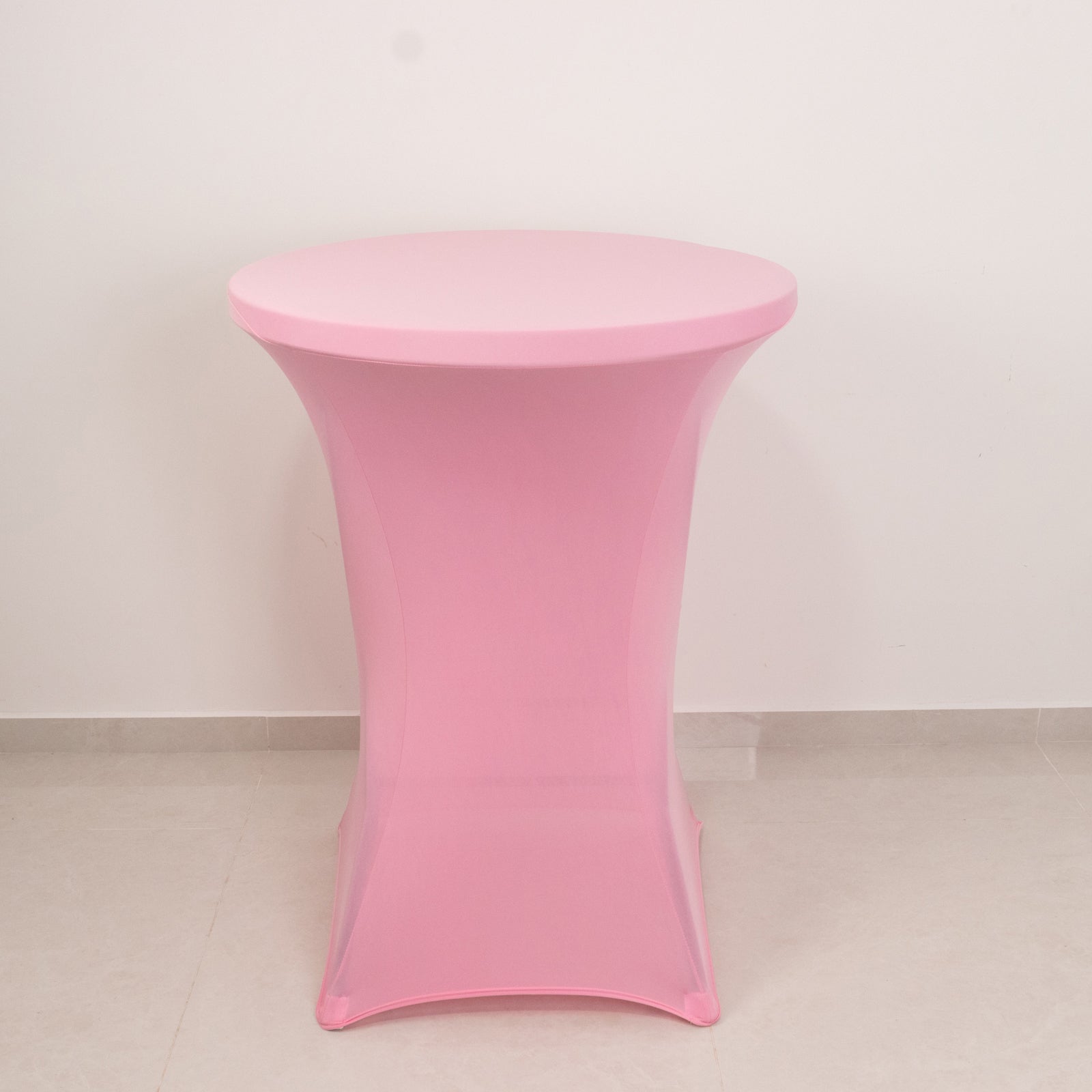 Pink Spandex Stretch Fitted Cocktail Table Cover - Easy Maintenance for 24-32