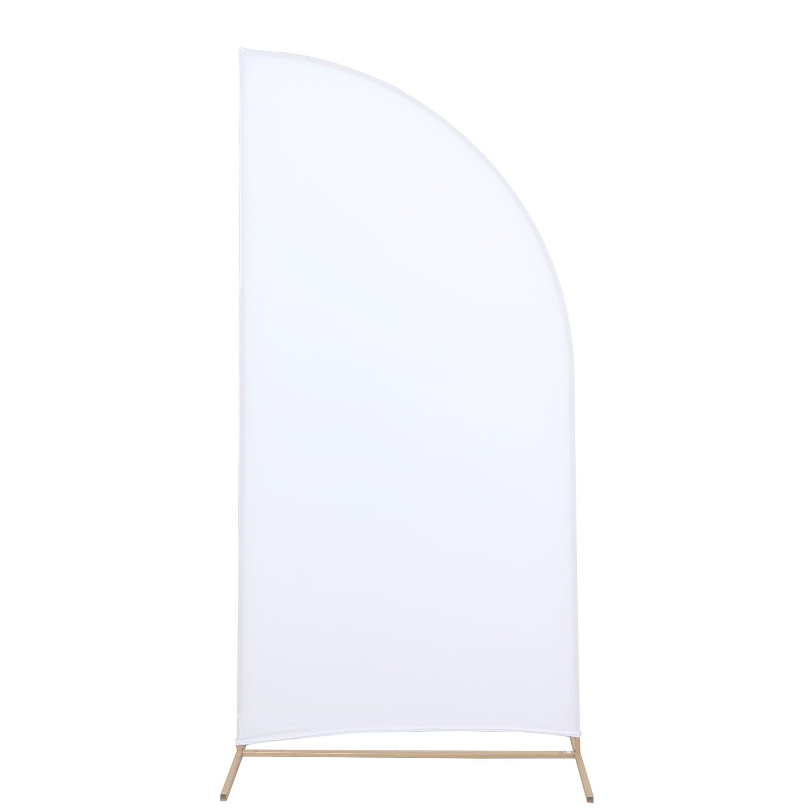 Custom-Fit 6ft Matte White Spandex Half Moon Chiara Wedding Arch Backdrop Stand Cover - Perfect for Weddings!