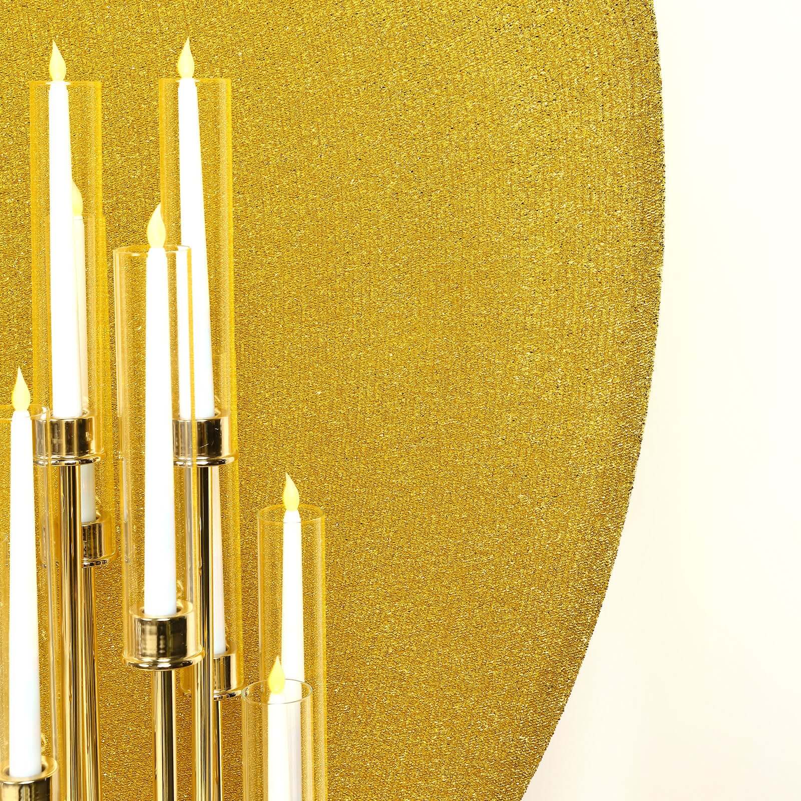 7.5ft Gold Double-Sided Metallic Shimmer Tinsel Spandex Wedding Arch Cover - Ideal Photo Backdrop
