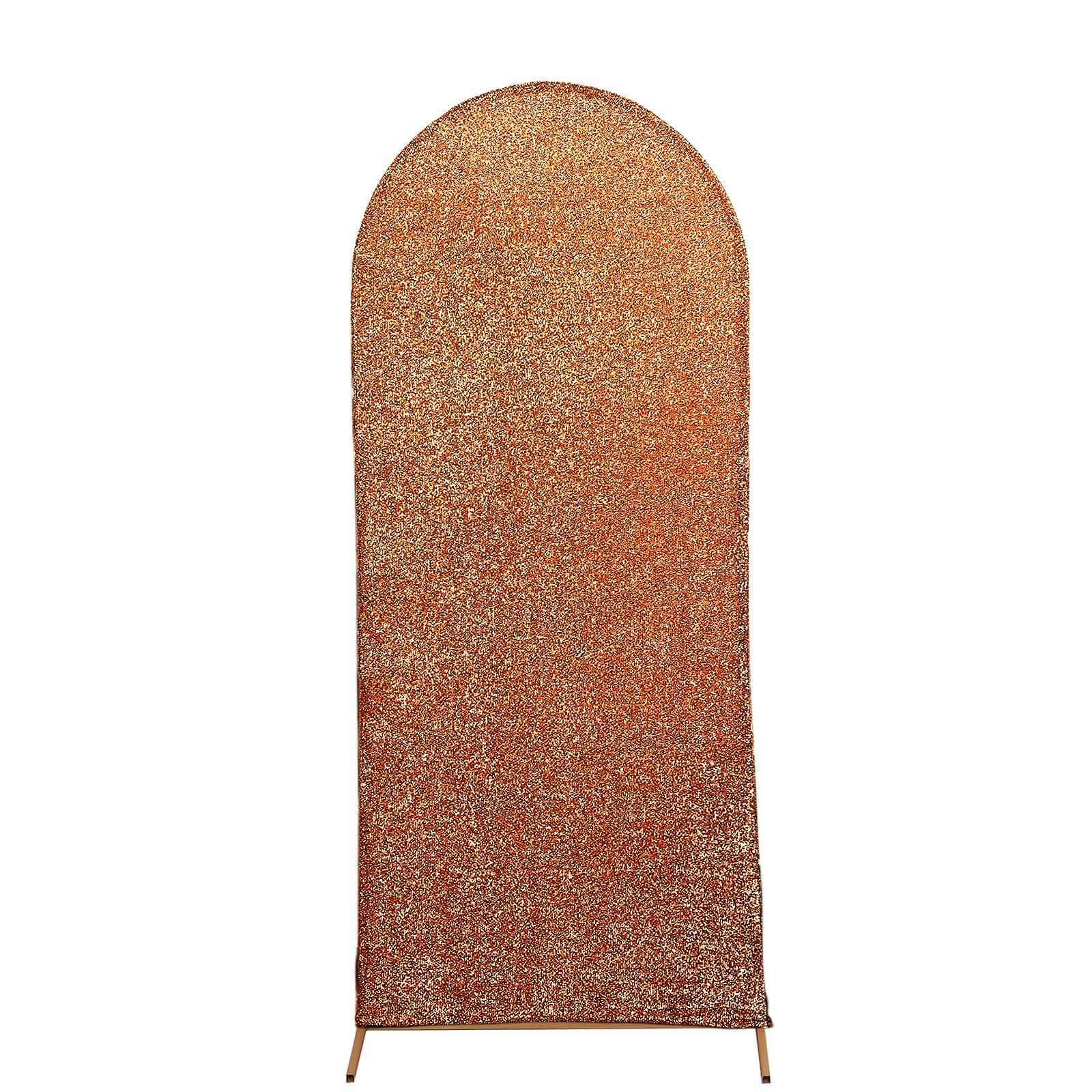 Hot Sale! 5ft Antique Gold Shimmer Tinsel Spandex Backdrop Cover for Round Top Wedding Arch