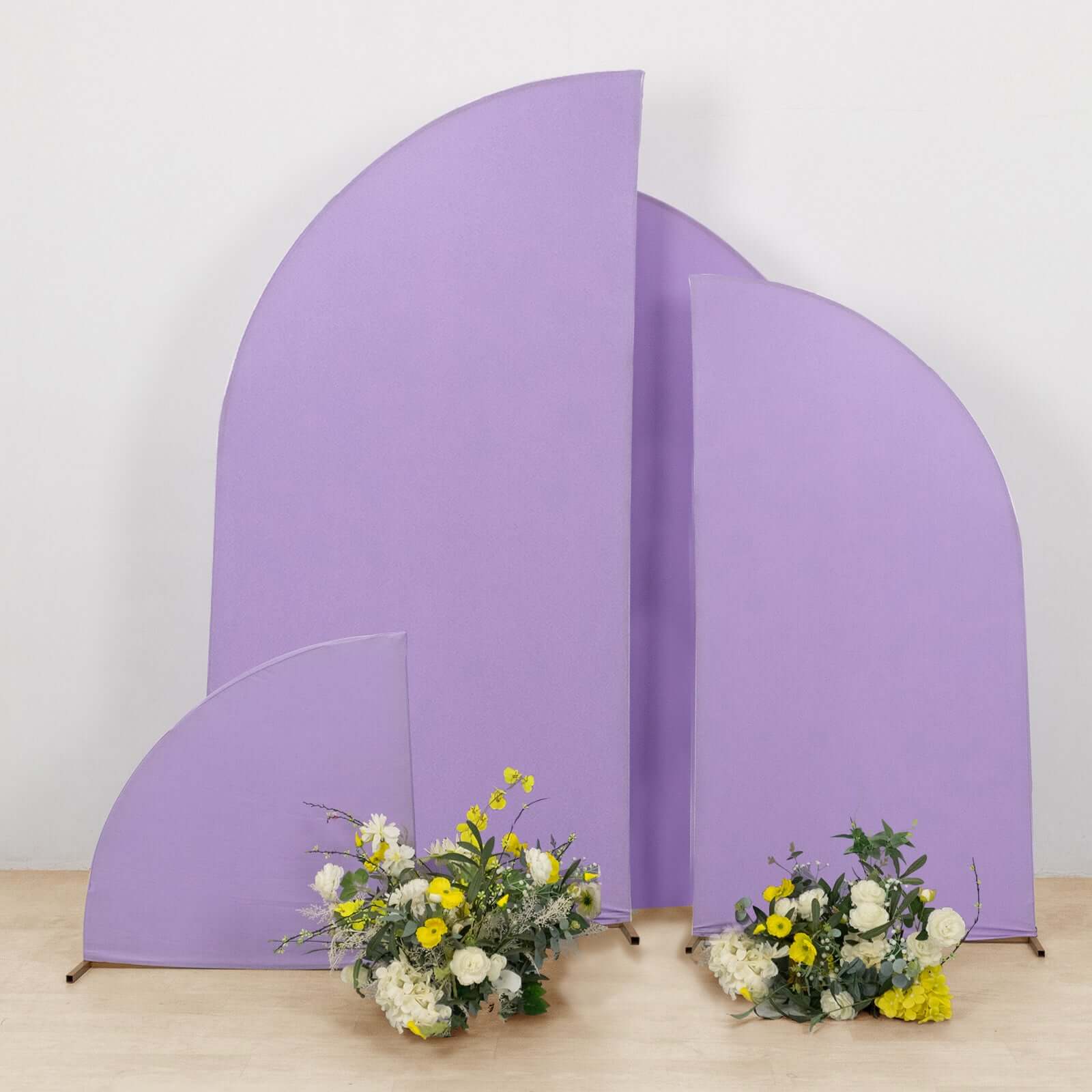Custom-Fitted Matte Lavender Lilac Spandex Wedding Arch Covers Set of 4 - 2.5ft, 5ft, 6ft, 7ft