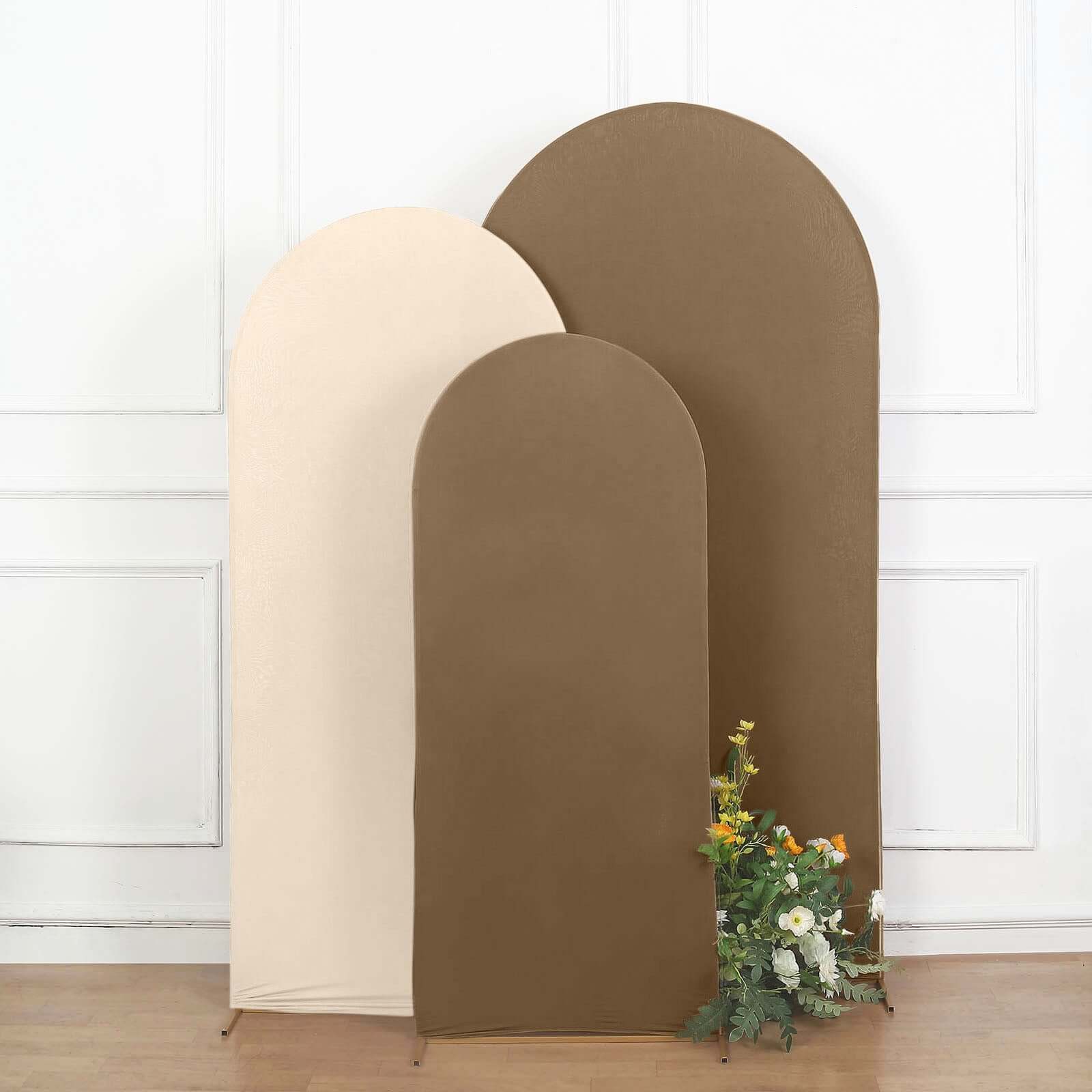 Hot! 5ft Matte Taupe Spandex Cover for Round Top Wedding Arch