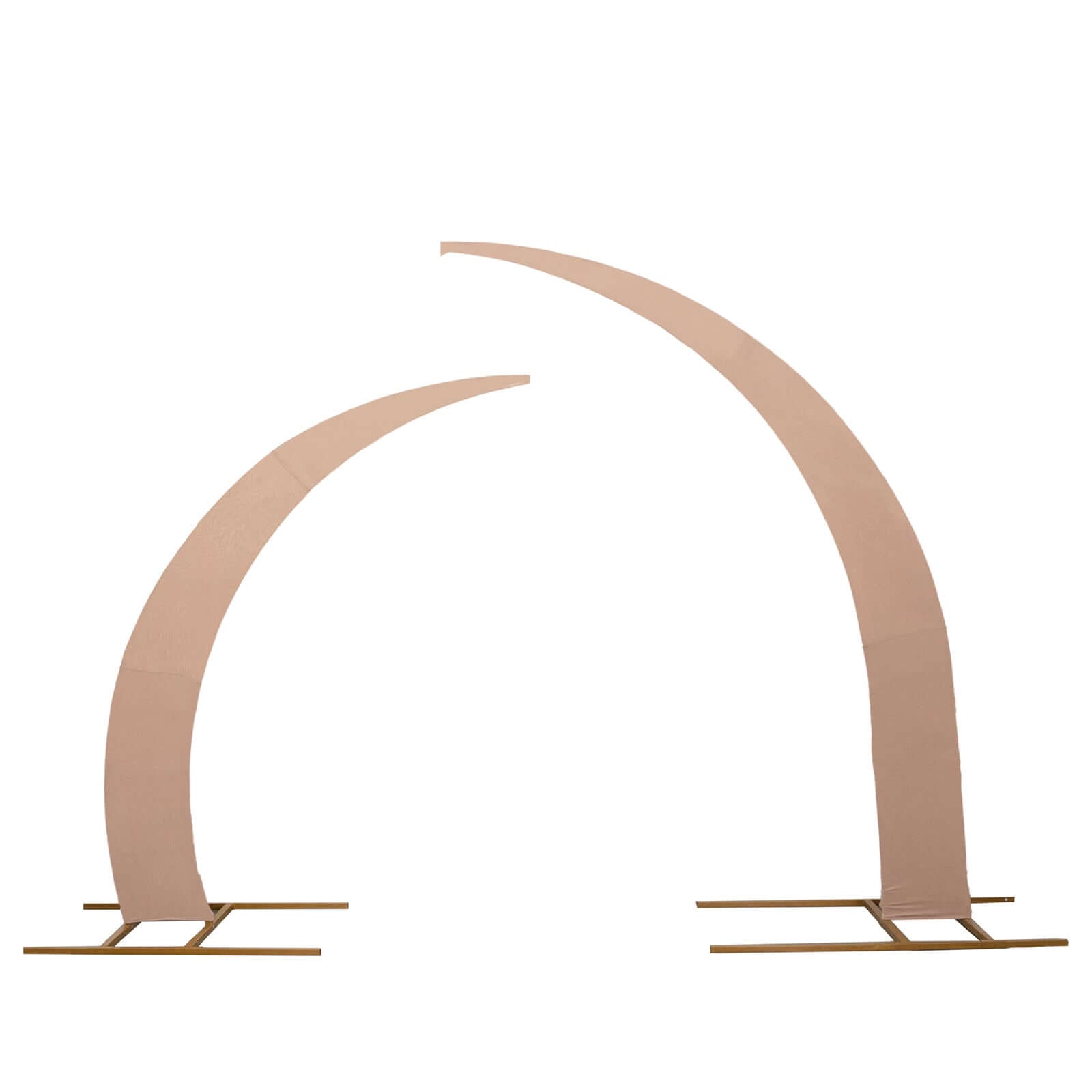 Exclusive Set of 2 Nude Spandex Half Crescent Moon Wedding Arch Covers