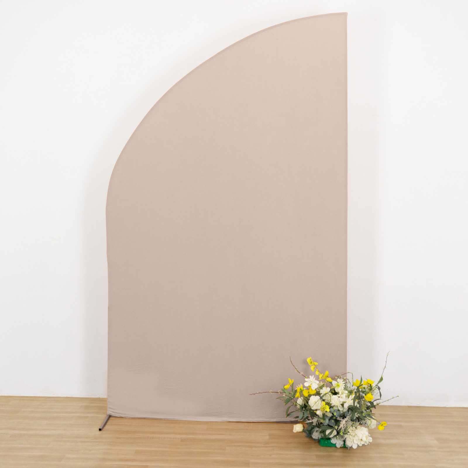 Hot Sale! 8ft Nude Spandex Fitted Cover for Half Moon Wedding Backdrop Stand