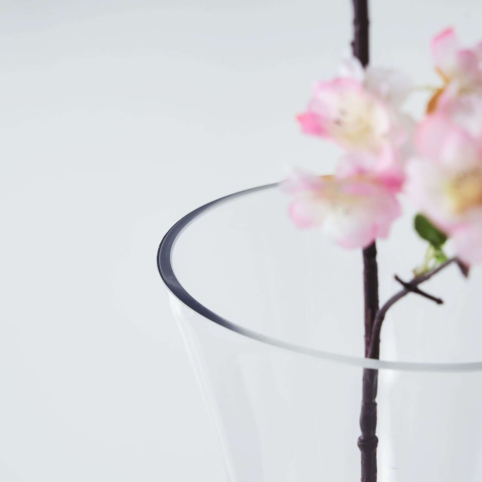 Amazing Set of 2 Clear Glass Trumpet Reversible Vases - 28