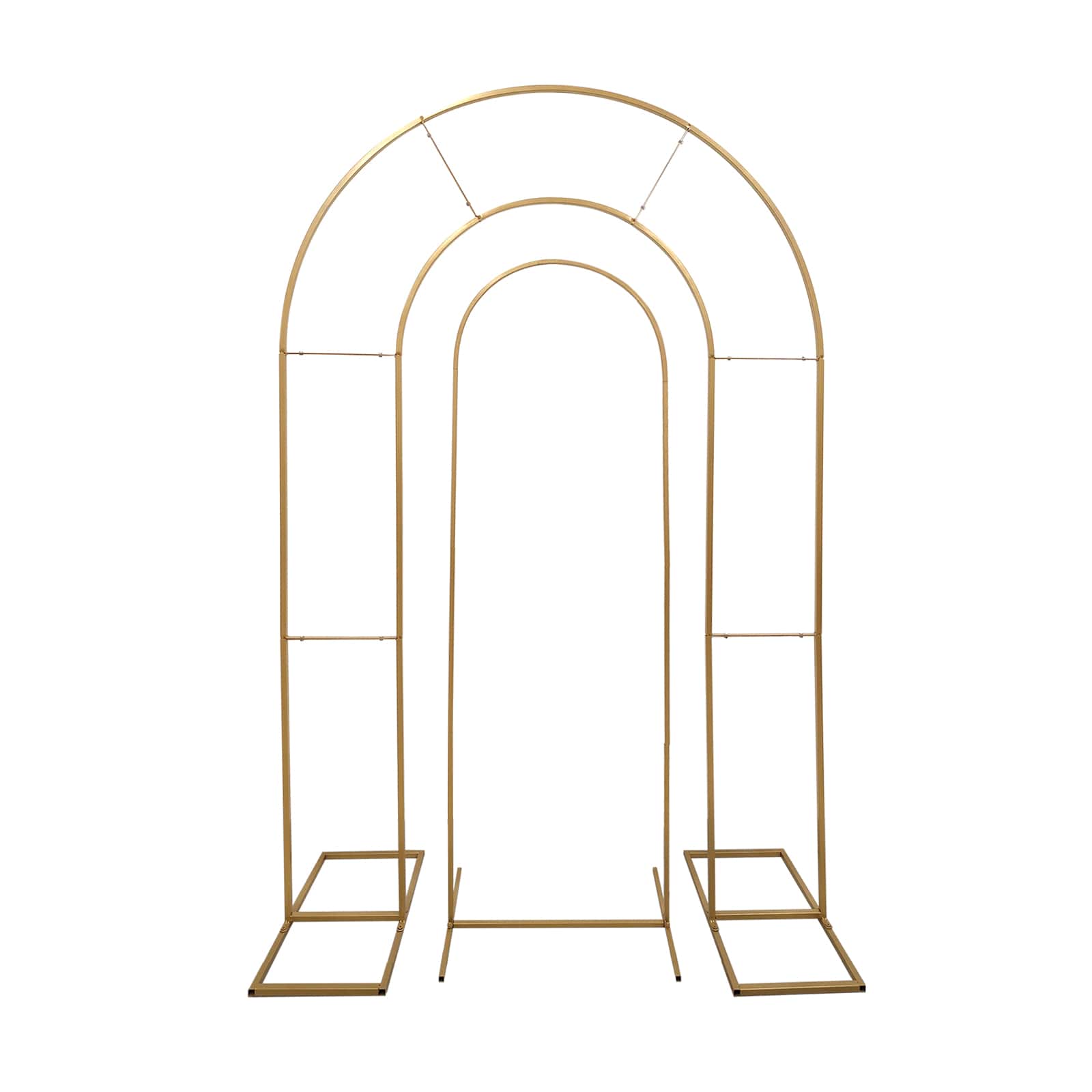 Get 2 Gold Metal Round Top Wedding Arches - 6ft & 8ft, Ideal for Ceremonies