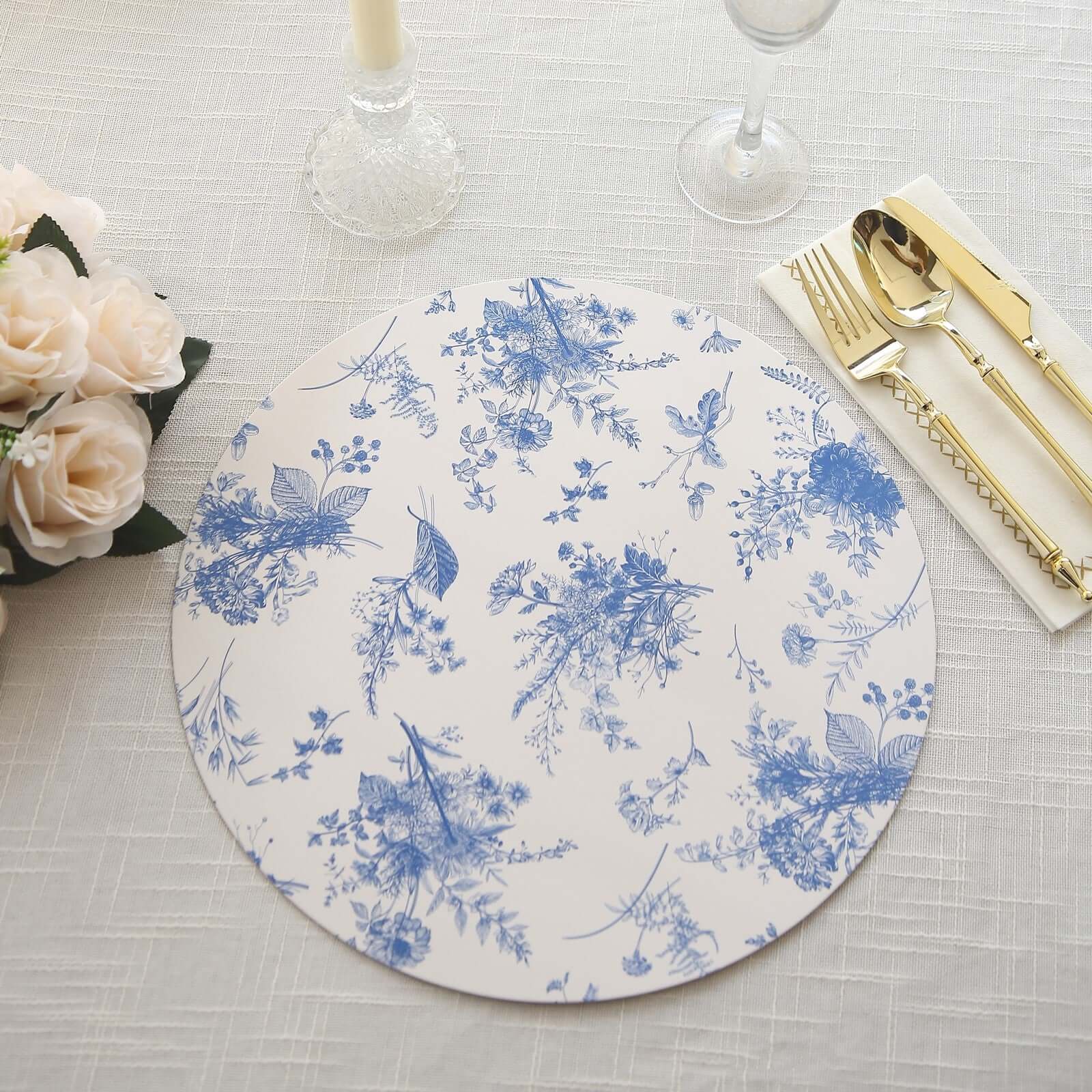 Get This 6-Pack of Stylish 13-Inch French Toile Print Disposable Charger Plates for Easy Cleanup