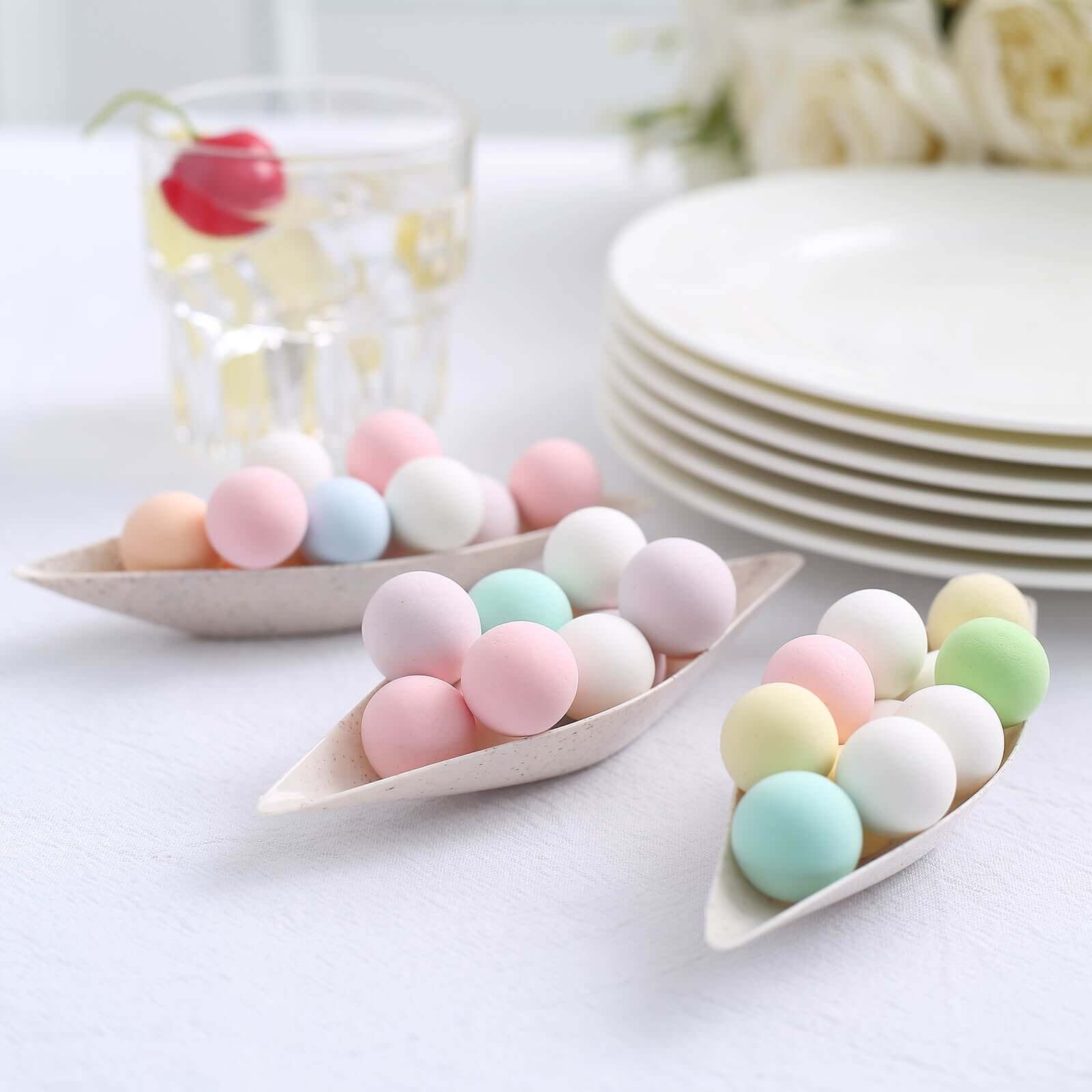 Hot! 24-Pack Biodegradable Mini Wheat Straw Fiber Boat-Shaped Snack Plates for Desserts