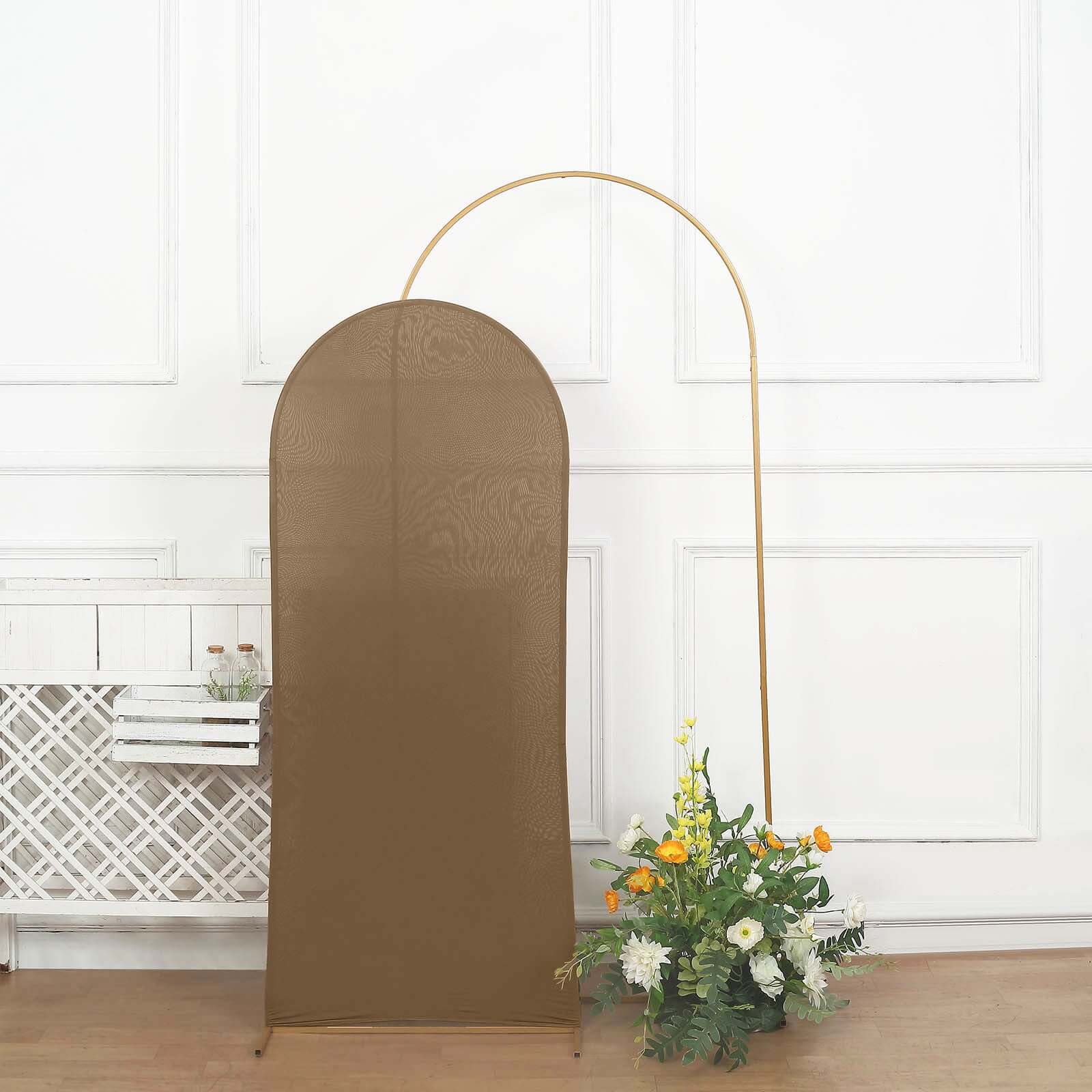 Hot! 5ft Matte Taupe Spandex Cover for Round Top Wedding Arch