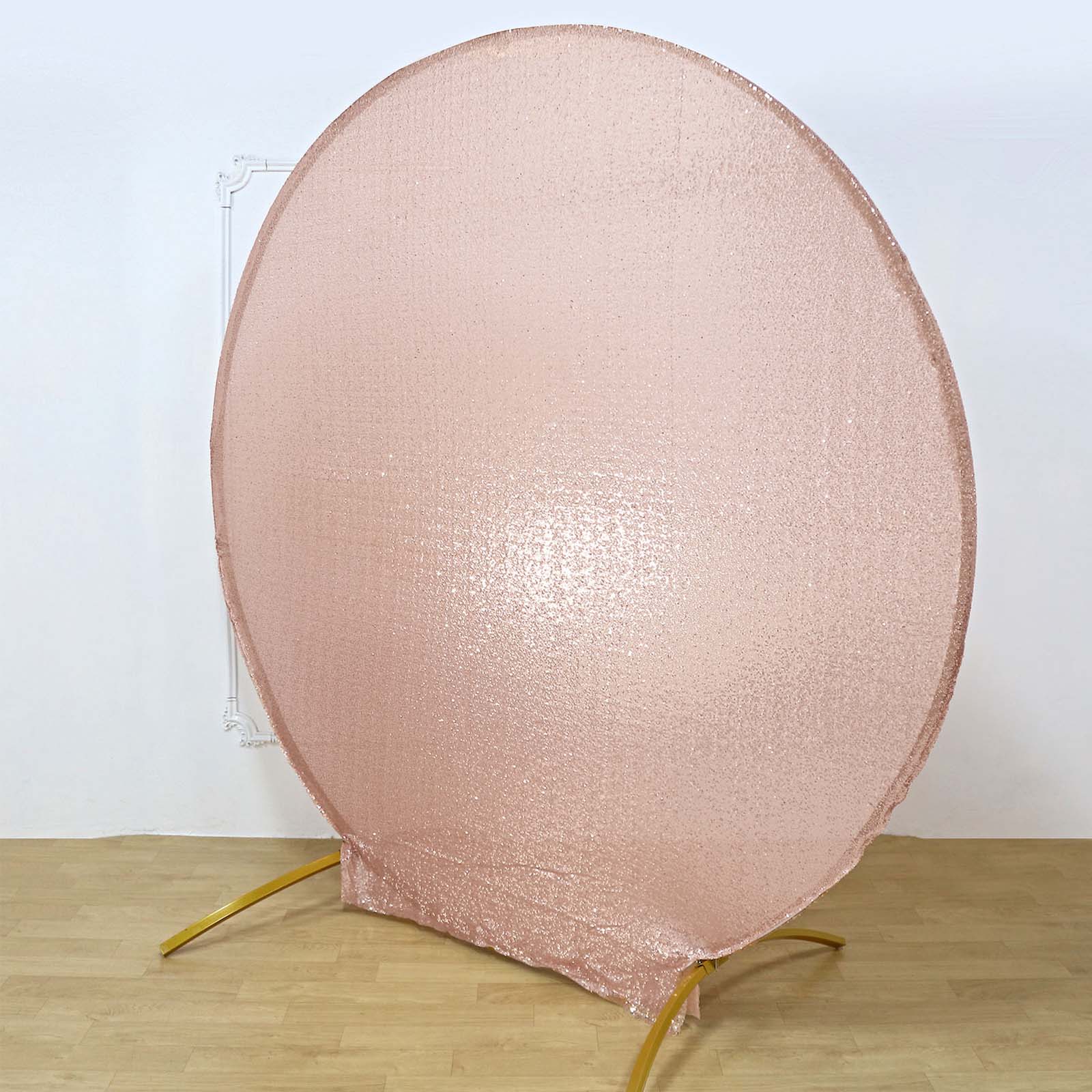 7.5ft Blush Sequin Wedding Arch Cover - Shiny 2-Sided Custom Fit for Photos