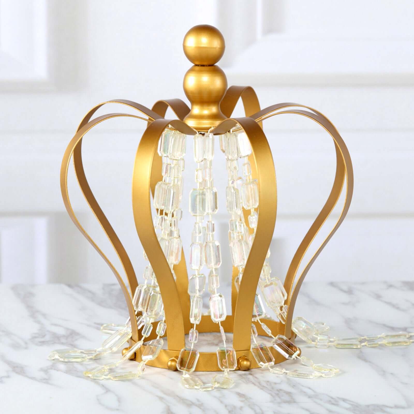 Gold Metal Royal Crown Cake Topper - Ideal for Themed Weddings and Events