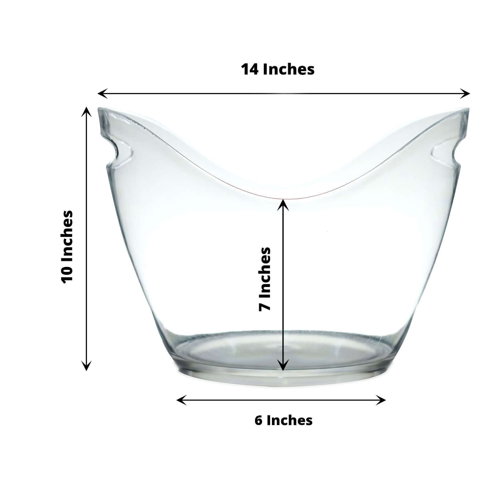 Large Capacity Clear Plastic Boat-Shaped Ice & Drinks Bucket for Indoor/Outdoor Parties
