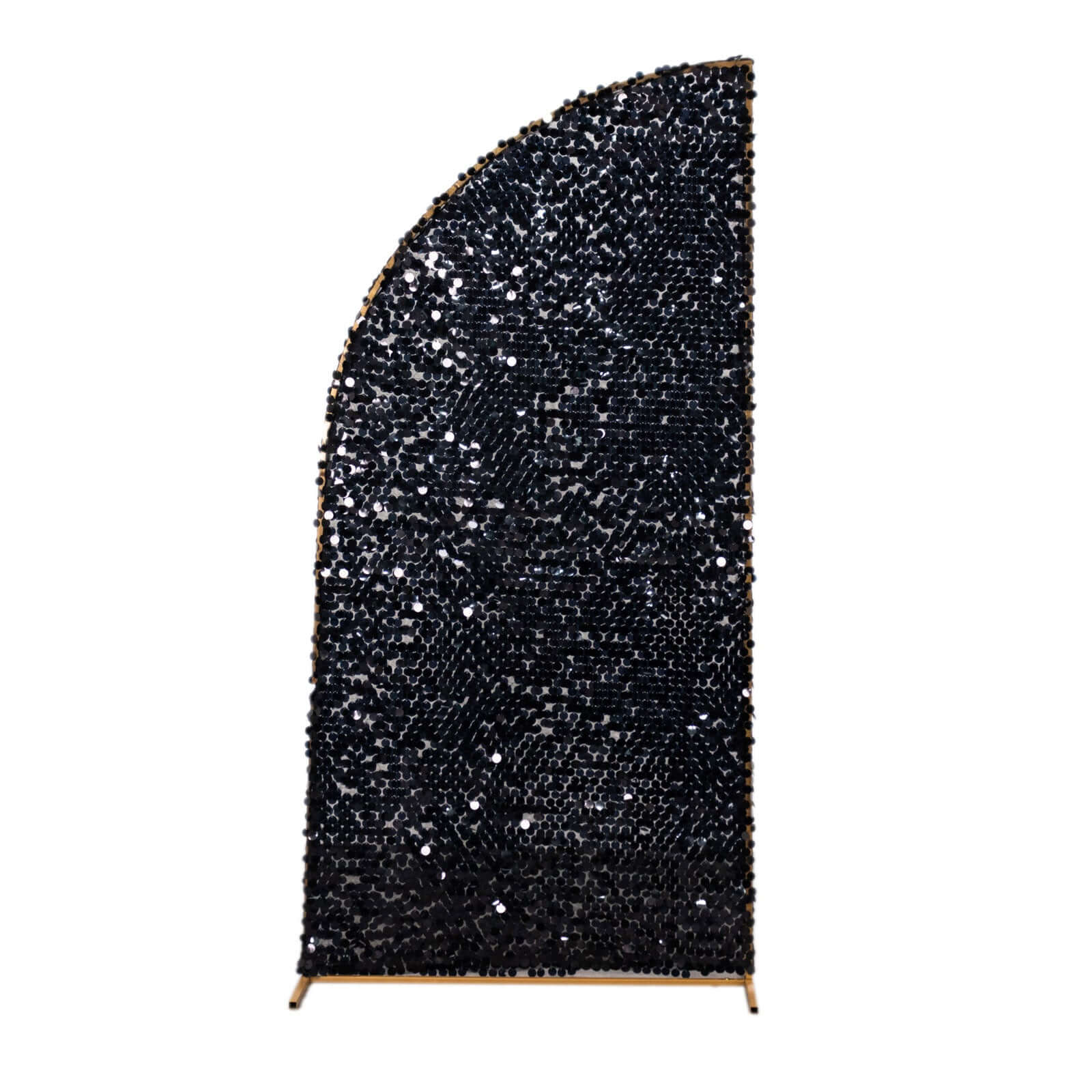 Hot! 6ft Black Double-Sided Payette Sequin Wedding Arch Cover for Half Moon Backdrop Stand