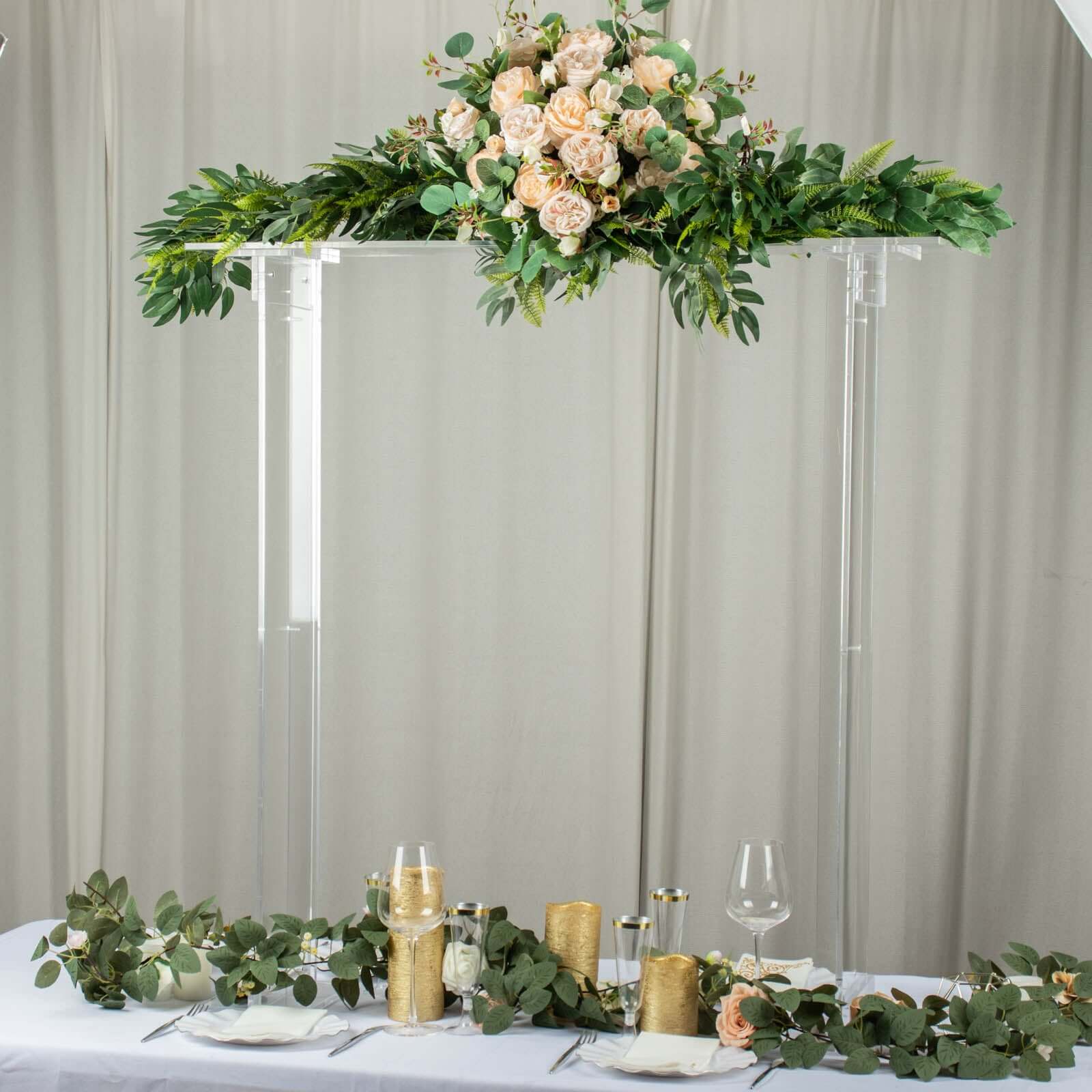 Hot Sale! Clear Acrylic Rectangular Flower Stand - Ideal Decorative Table Centerpiece for Events